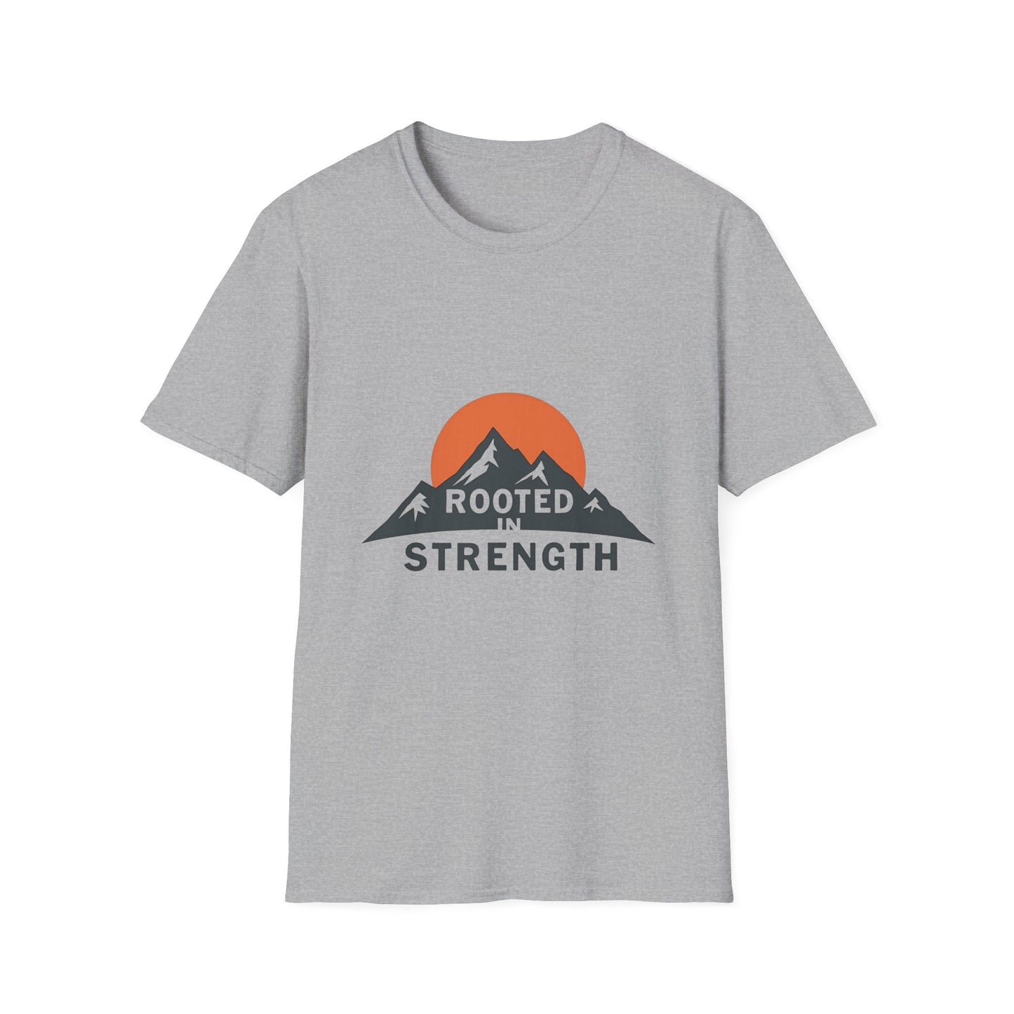 Mountain-Themed Unisex T-Shirt - Rooted in Strength, Inspirational Tee, Outdoor Adventure Shirt, Gift for Nature Lovers, Casual Wear