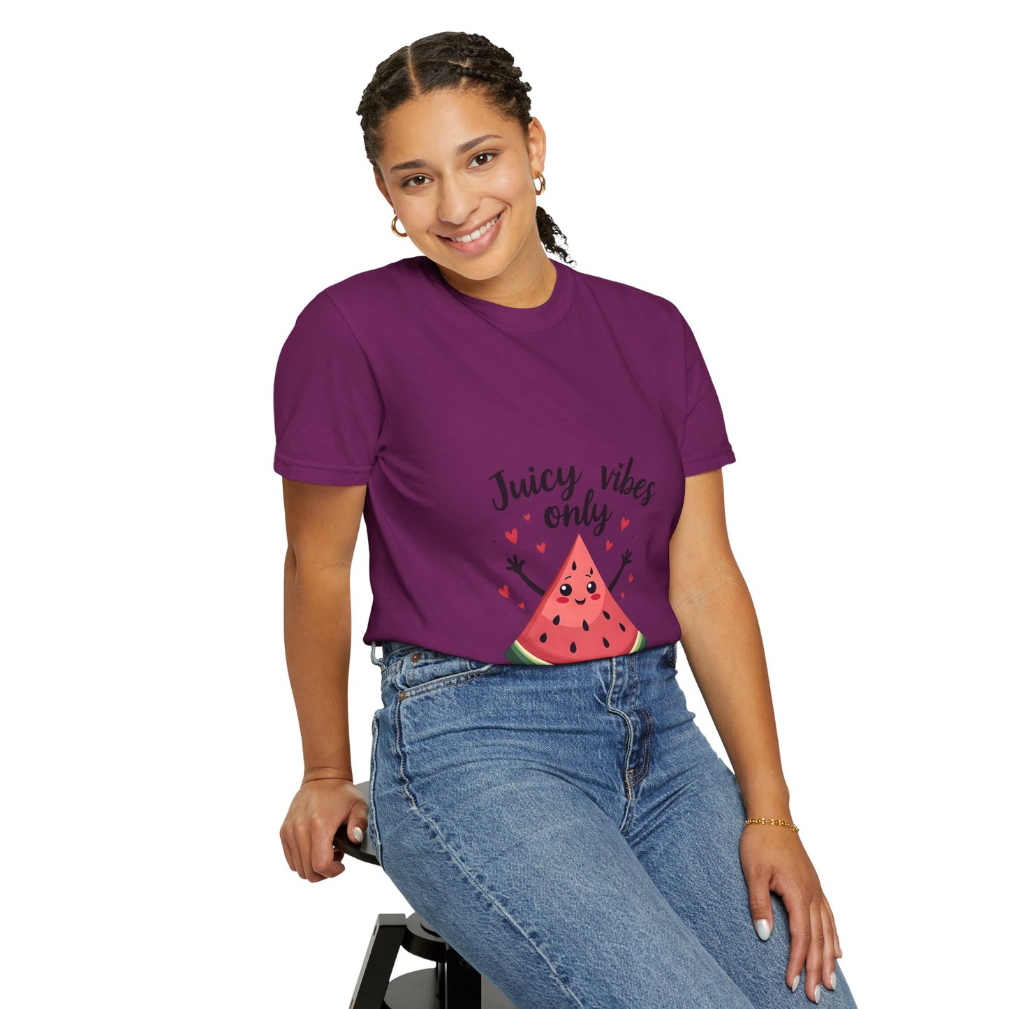 Juicy Vibes Only T-Shirt, Fun Summer Tee, Cute Gift for Friends, Watermelon Design, Casual Everyday Wear, Beach Day Apparel
