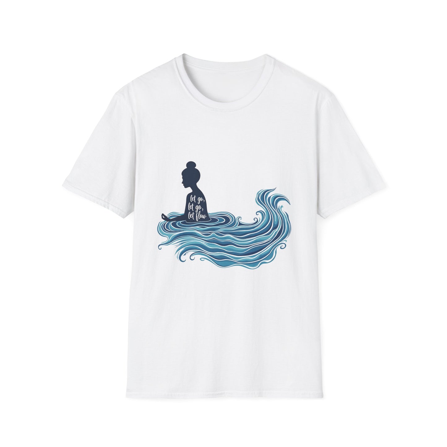 Buddha Wave Graphic T-Shirt | Unisex Softstyle Tee, Spiritual Gift, Meditation Shirt, Ocean Lover Apparel, Zen Clothing