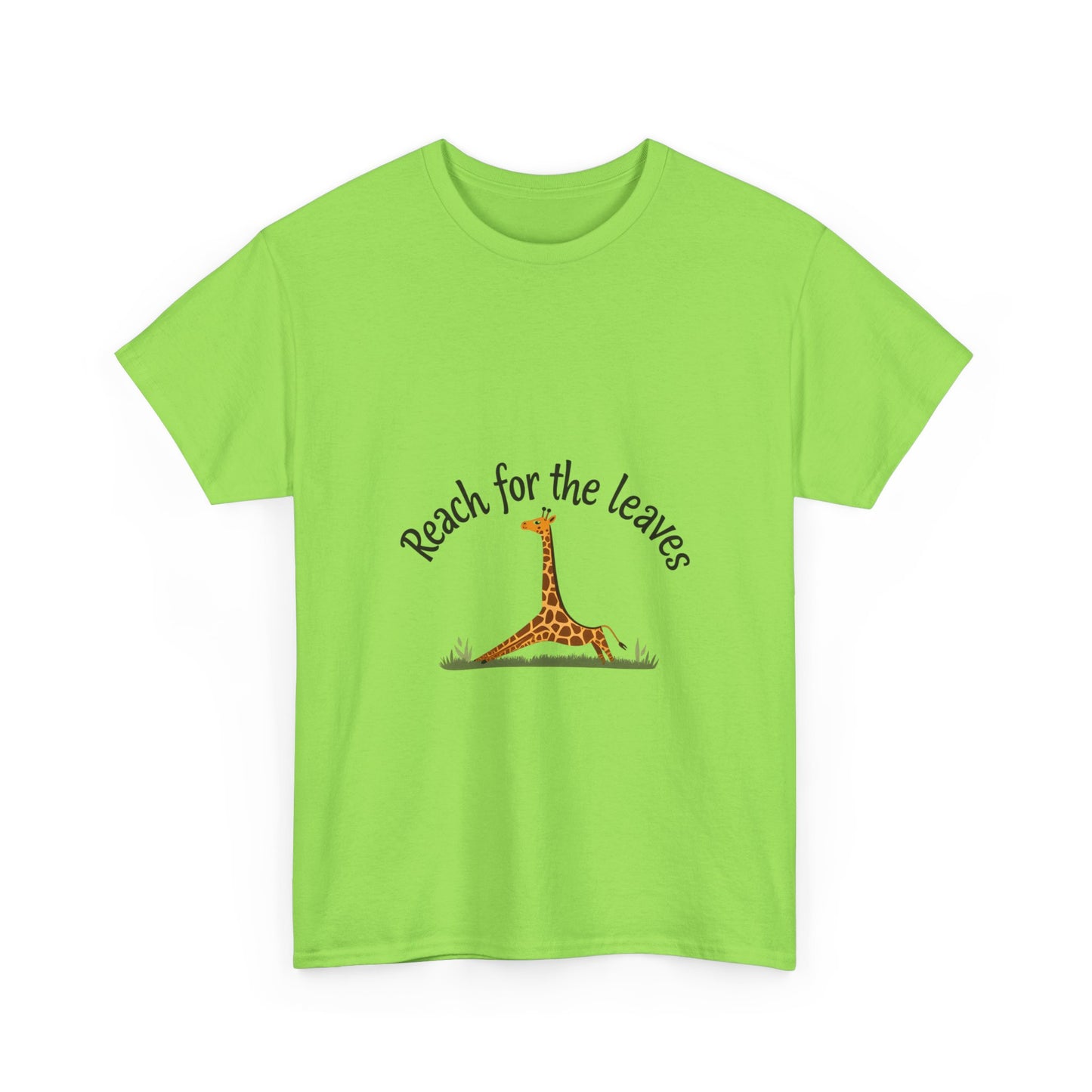 Adorable Giraffe Graphics Tee - Reach for the Leaves, Gift for Animal Lovers, Eco-Friendly Fashion, Kids & Adults, Casual Wear