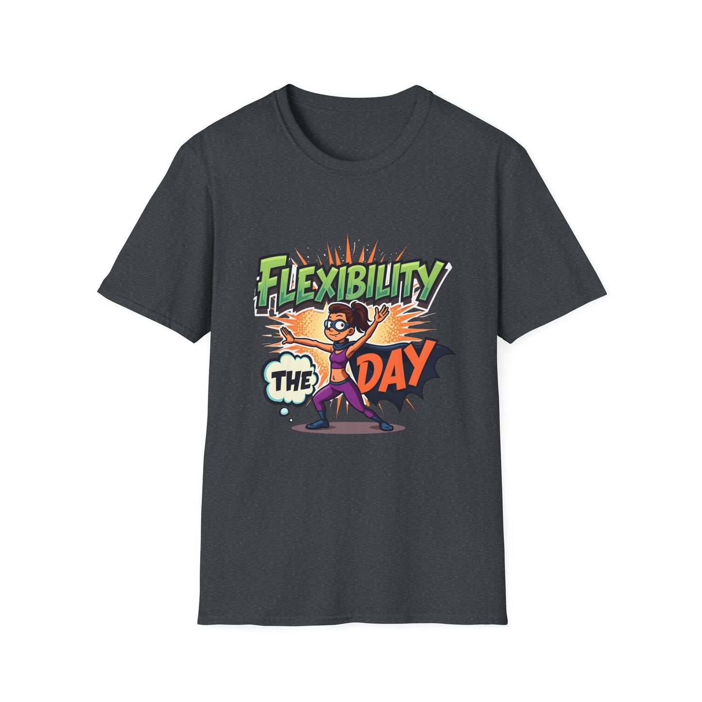 Flexibility Day Unisex T-Shirt, Fun Cartoon Tee, Gift for Fitness Enthusiasts, Motivational Wear, Casual Everyday Apparel