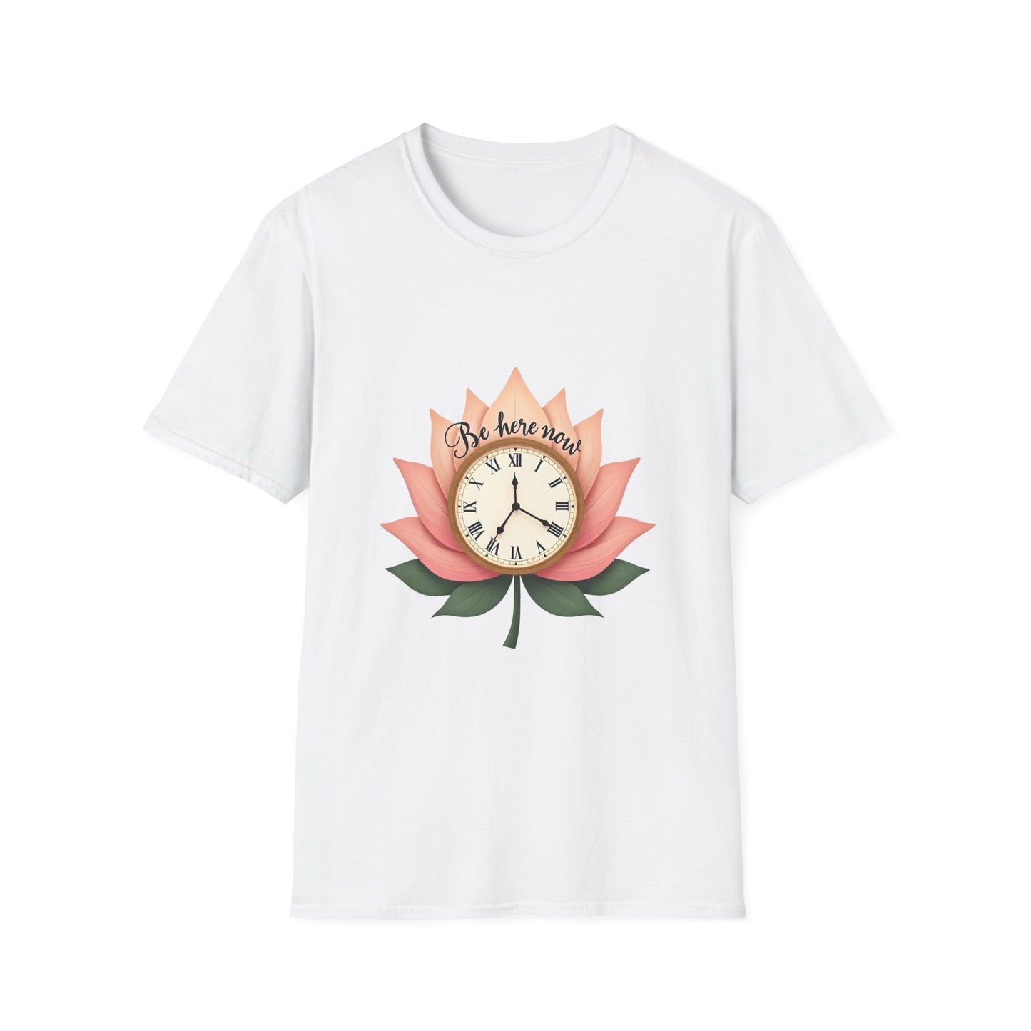 Lotus Flower Inspirational T-Shirt | Mindfulness Tee, Gift for Yoga Lovers, Zen Decor, Self-Care Shirt, Be Here Now Quote