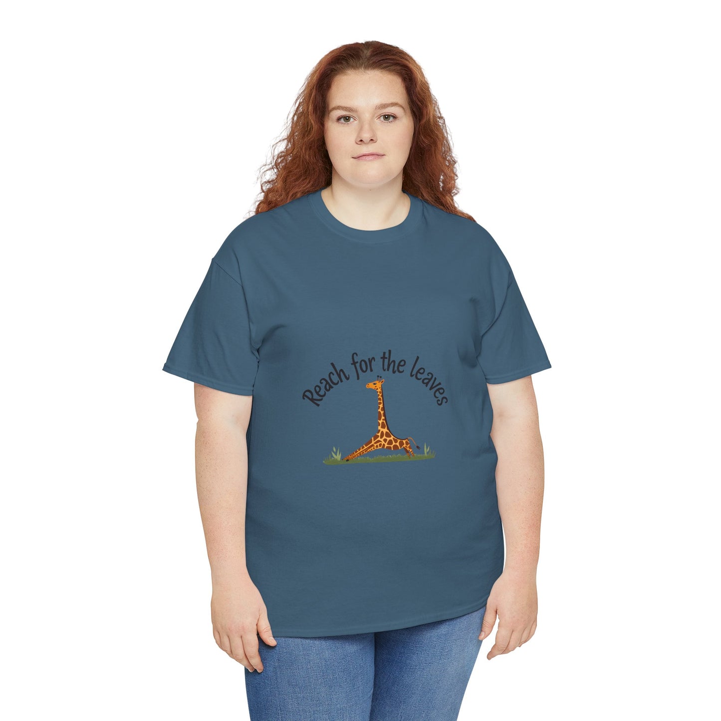 Adorable Giraffe Graphics Tee - Reach for the Leaves, Gift for Animal Lovers, Eco-Friendly Fashion, Kids & Adults, Casual Wear