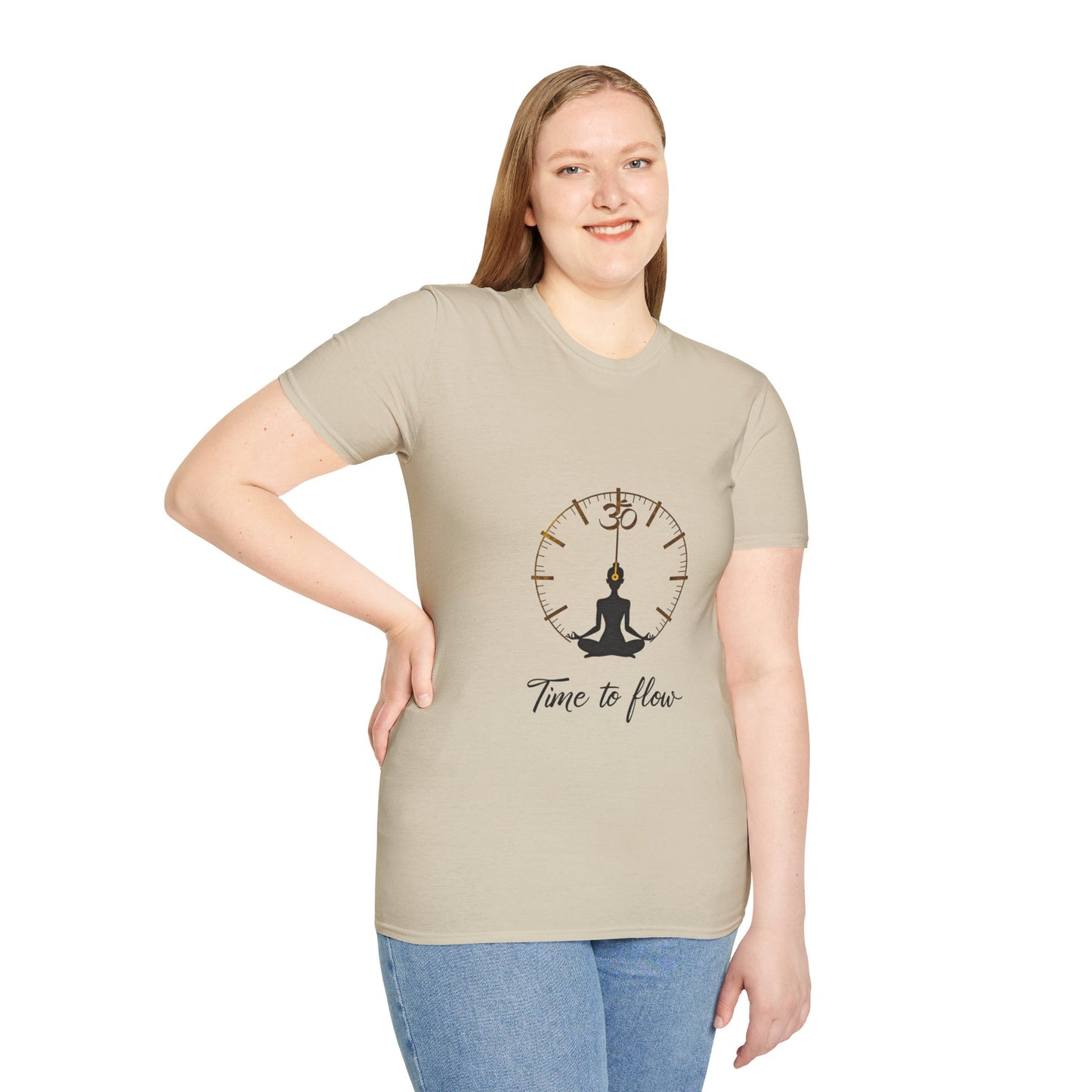Meditation Graphic Tee - 'Time to Flow' Relaxed Unisex Shirt, Mindfulness Gift, Yoga Apparel, Spiritual Wear, Gift for Him/Her