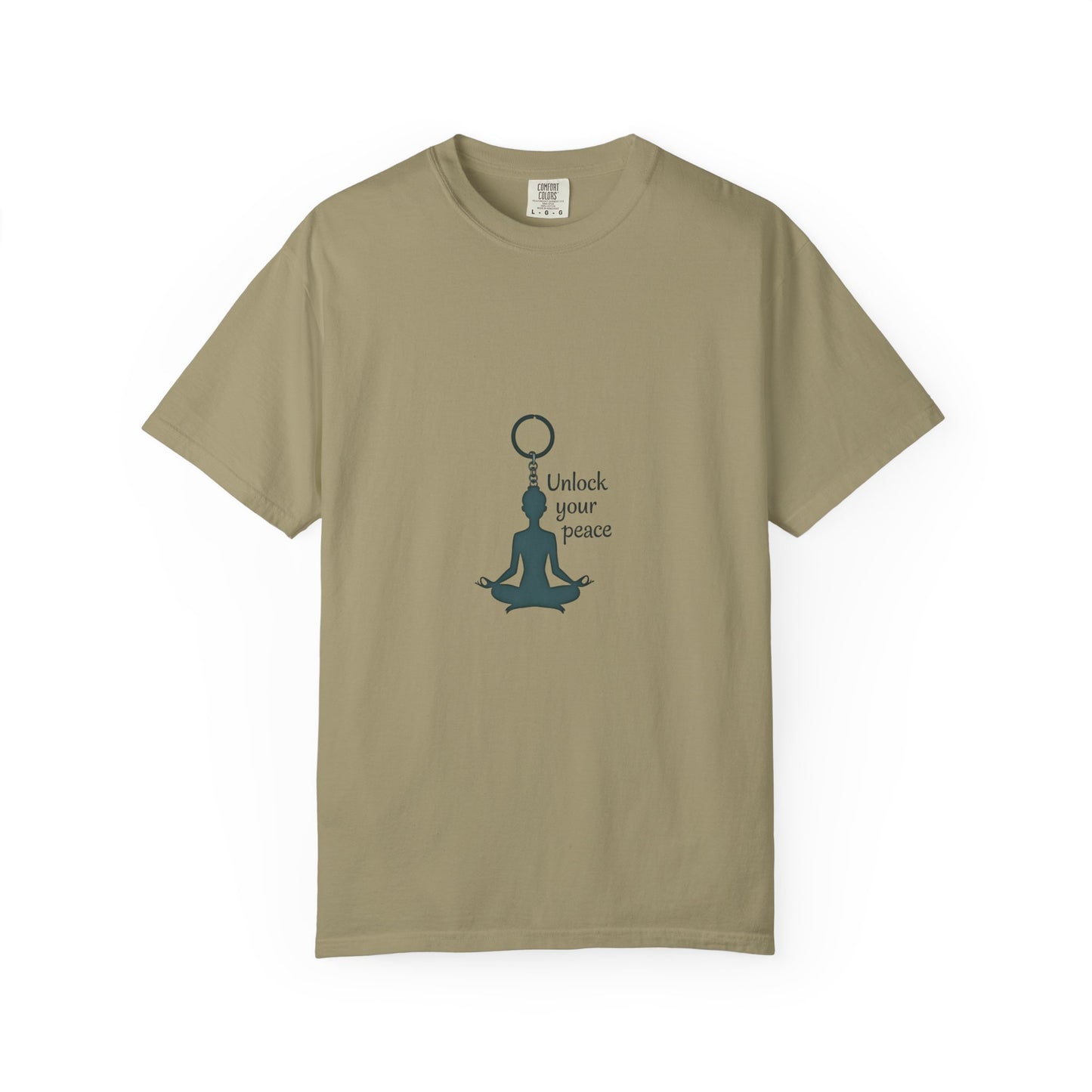 Unisex Garment-Dyed T-shirt: Unlock Your Peace, Mindfulness Tee, Yoga Shirt, Casual Wear, Gift for Yogis, Meditation Top