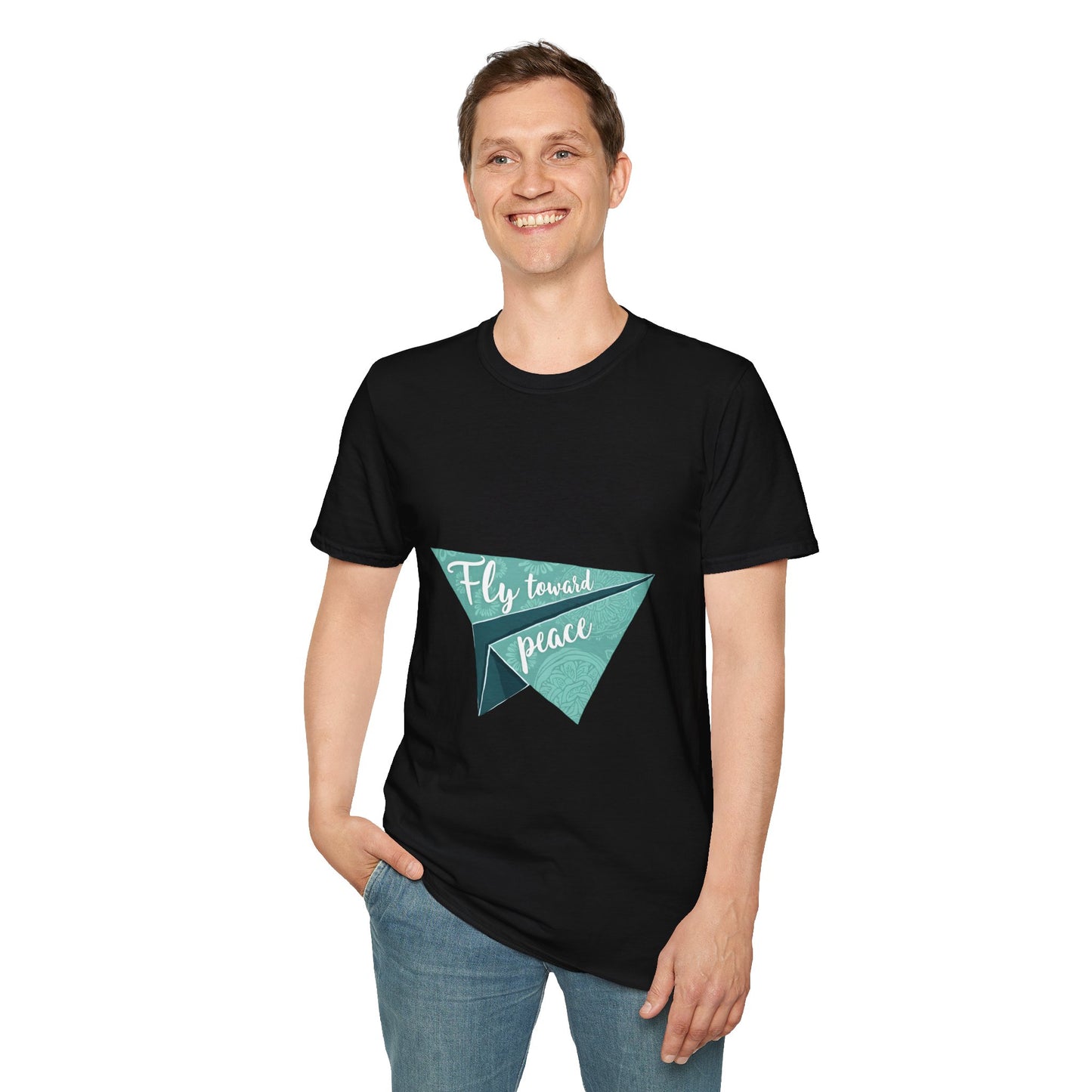Peaceful Paper Airplane T-Shirt, Inspirational Tee, Unisex Shirt, Gift for Dreamers, Casual Wear, Encouragement Apparel