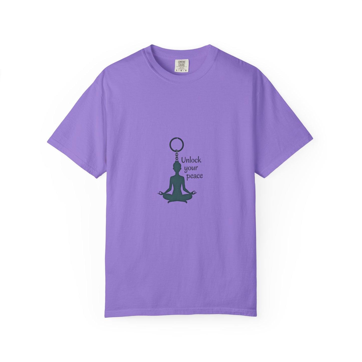 Unisex Garment-Dyed T-shirt: Unlock Your Peace, Mindfulness Tee, Yoga Shirt, Casual Wear, Gift for Yogis, Meditation Top