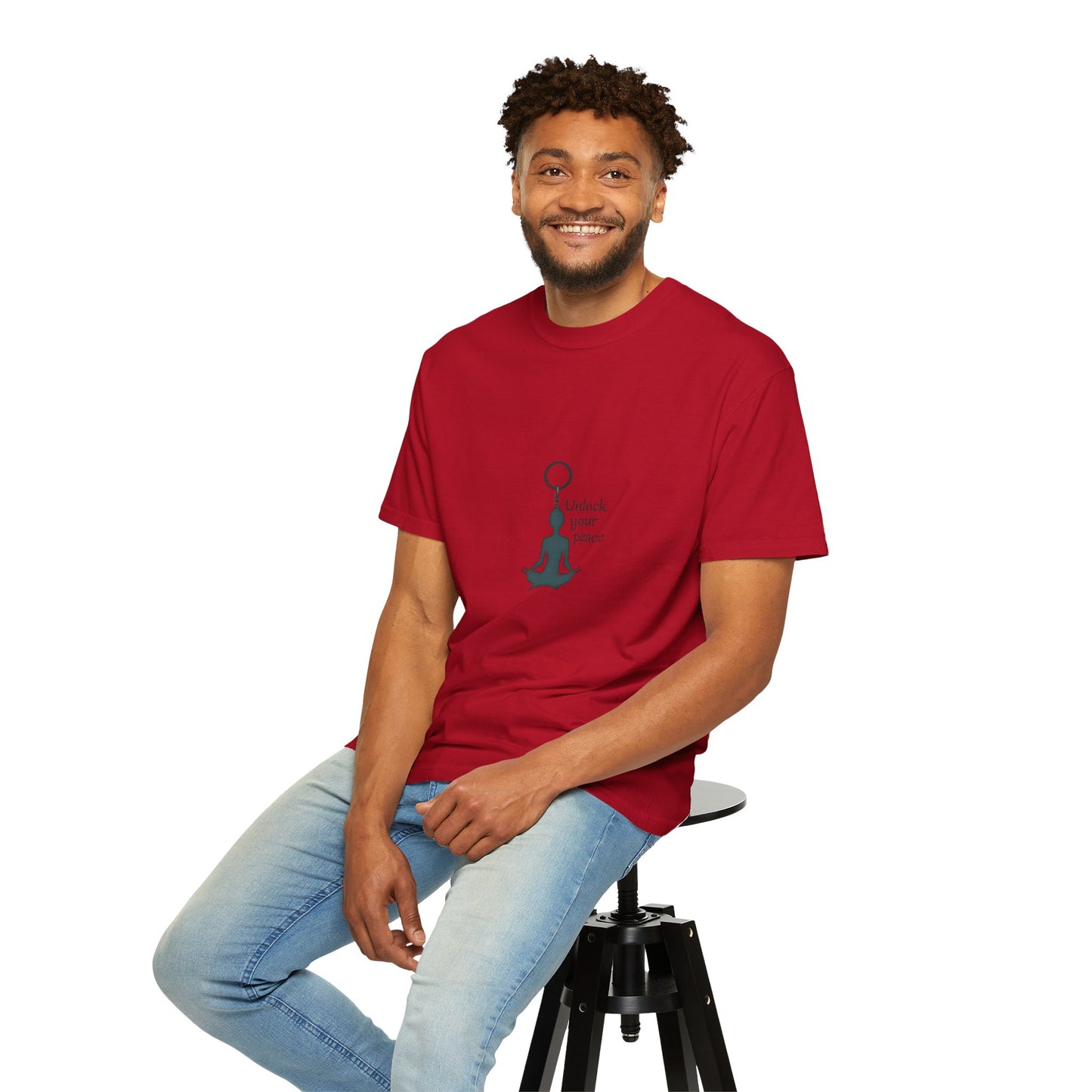 Unisex Garment-Dyed T-shirt: Unlock Your Peace, Mindfulness Tee, Yoga Shirt, Casual Wear, Gift for Yogis, Meditation Top