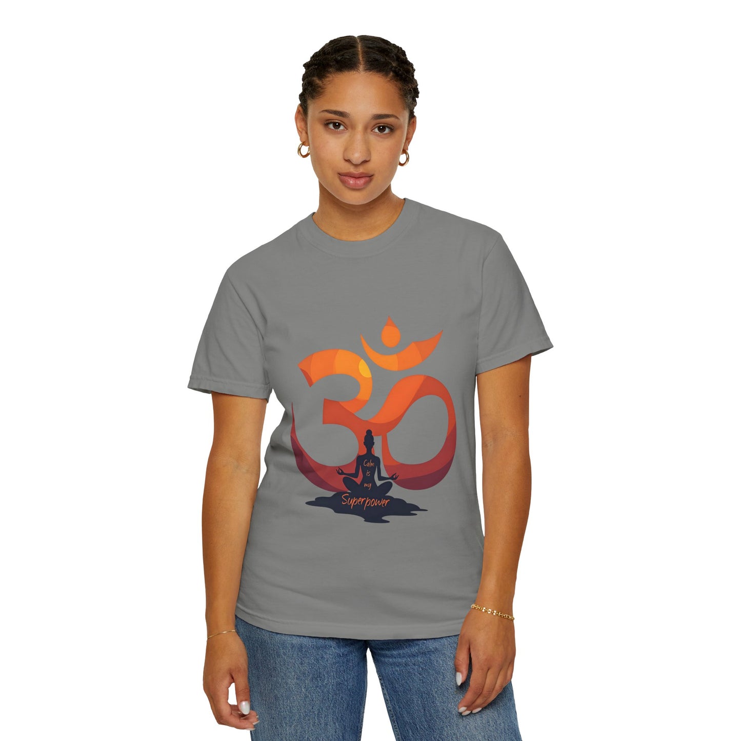 Om Symbol Unisex Garment-Dyed T-shirt, Yoga Shirt, Meditation Apparel, Spiritual Gift, Comfortable Casual Wear