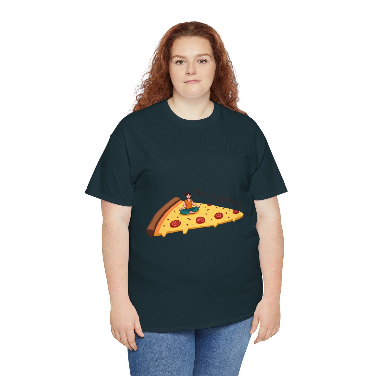 Funny Pizza Lover Unisex Heavy Cotton Tee - 'Oh My Goodness' Design