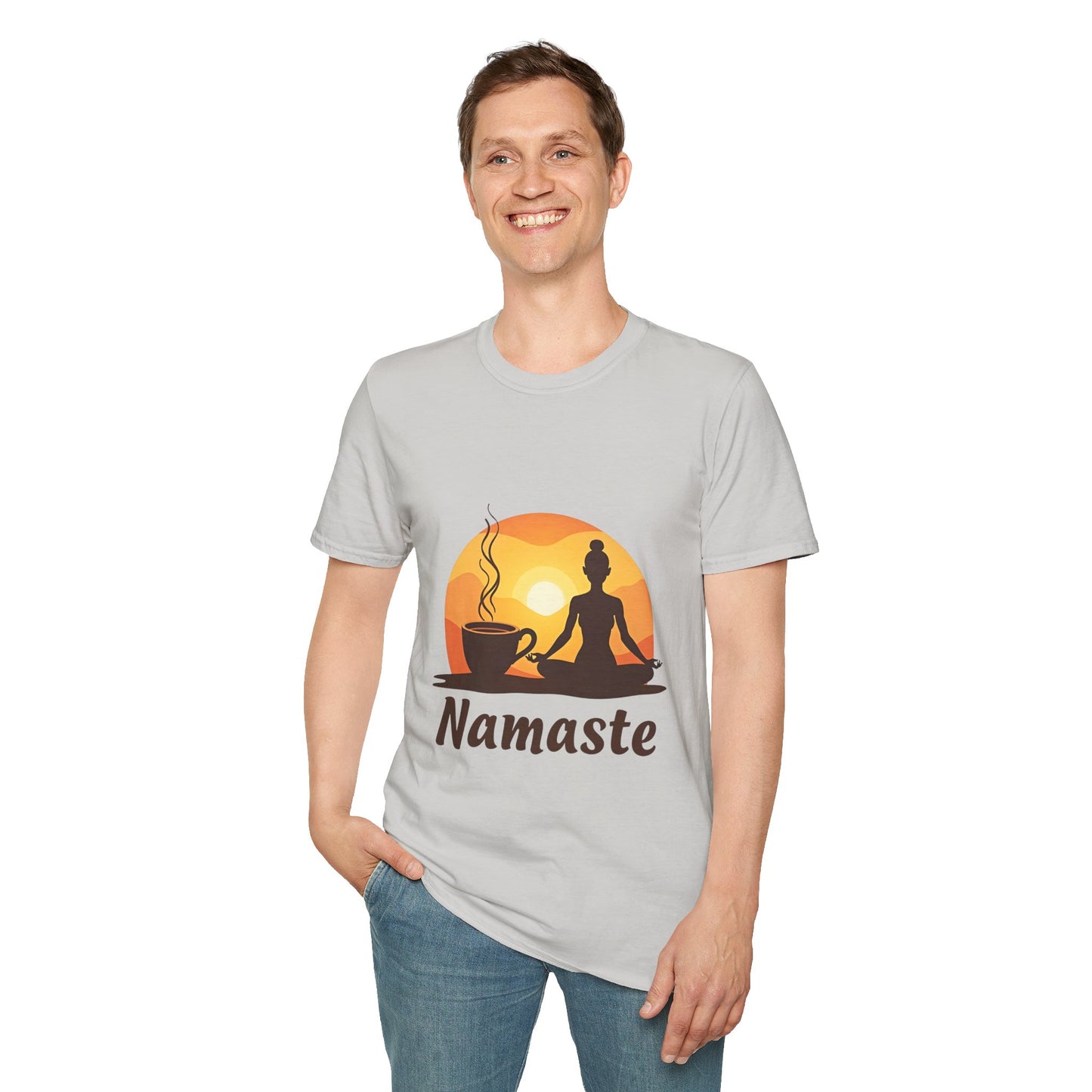 Namaste Sunset Unisex Softstyle T-Shirt - Yoga & Mindfulness Inspiration