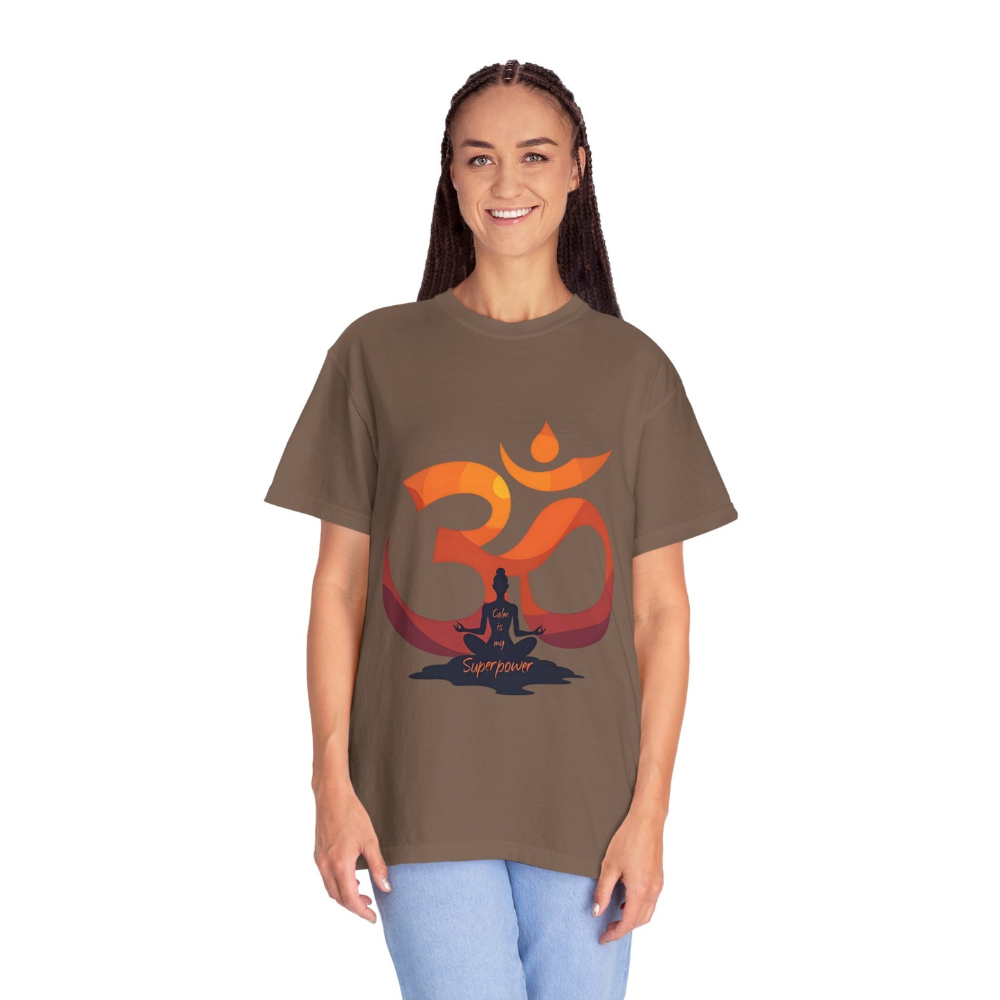 Om Symbol Unisex Garment-Dyed T-shirt, Yoga Shirt, Meditation Apparel, Spiritual Gift, Comfortable Casual Wear