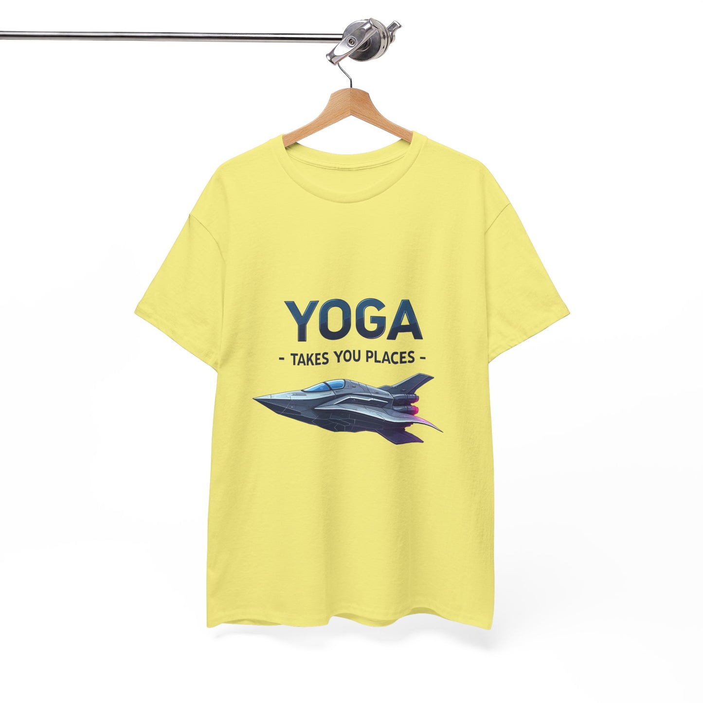 Yoga Takes You Places Unisex Heavy Cotton Tee, Comfortable Graphic T-Shirt, Yoga Lover Gift, Casual Wear, Birthday Present, Fitness Apparel