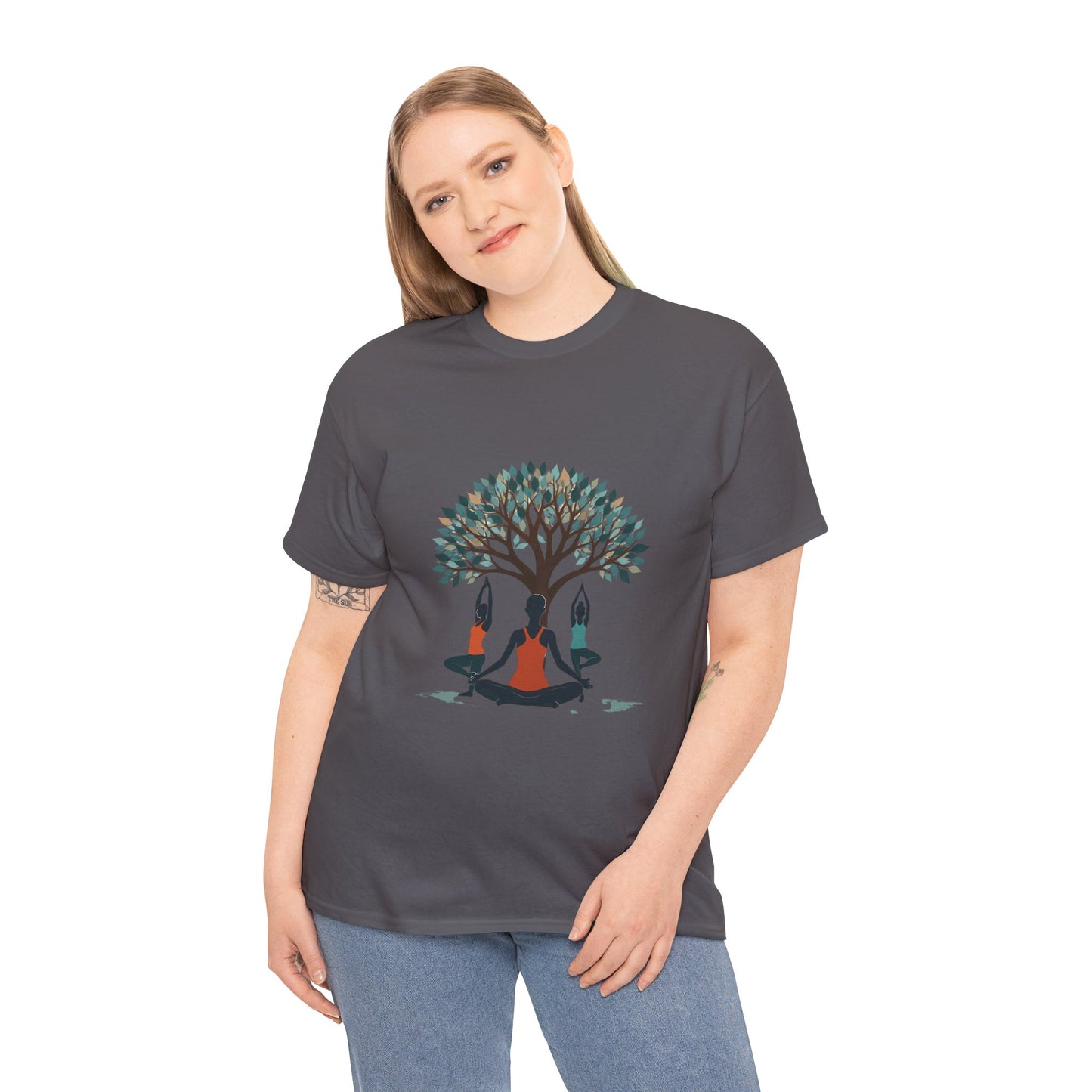 Yoga Tree Unisex Heavy Cotton Tee - Mindful Practice Shirt