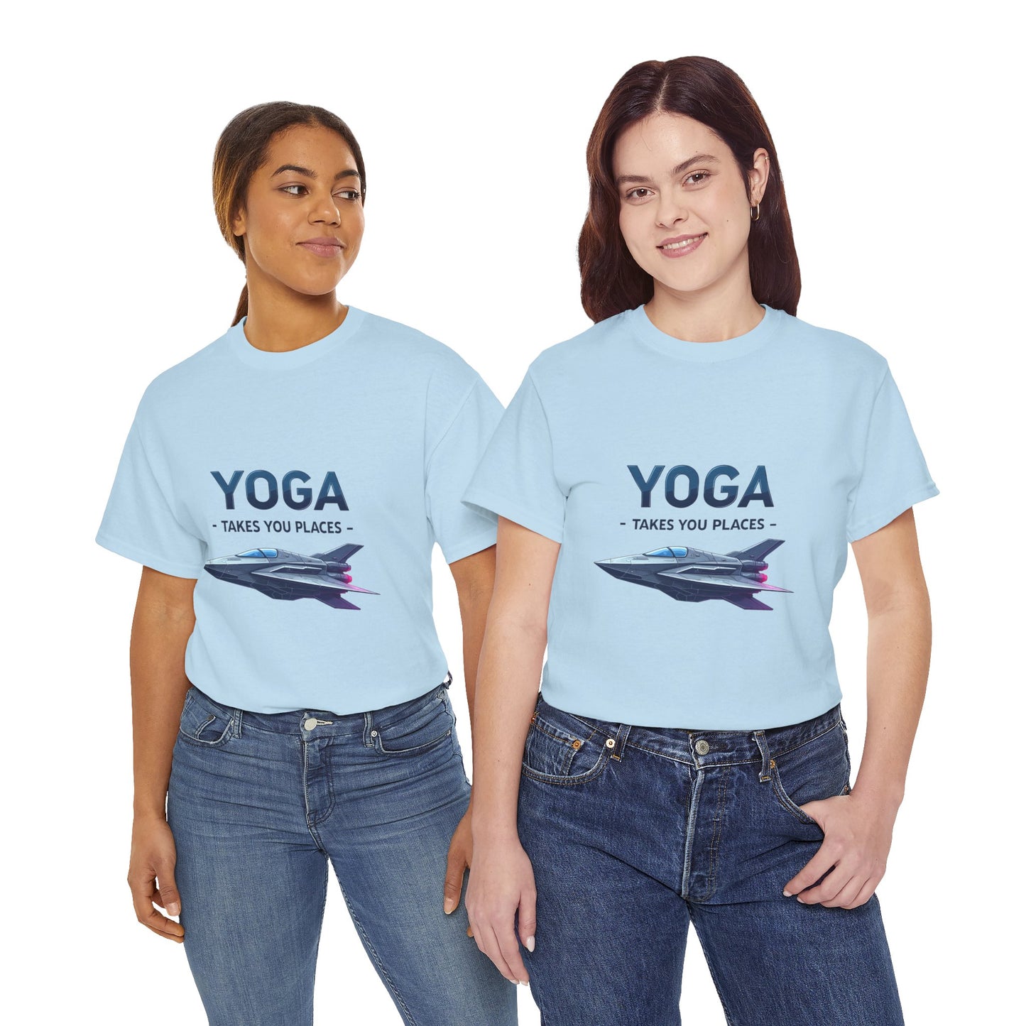 Yoga Takes You Places Unisex Heavy Cotton Tee, Comfortable Graphic T-Shirt, Yoga Lover Gift, Casual Wear, Birthday Present, Fitness Apparel