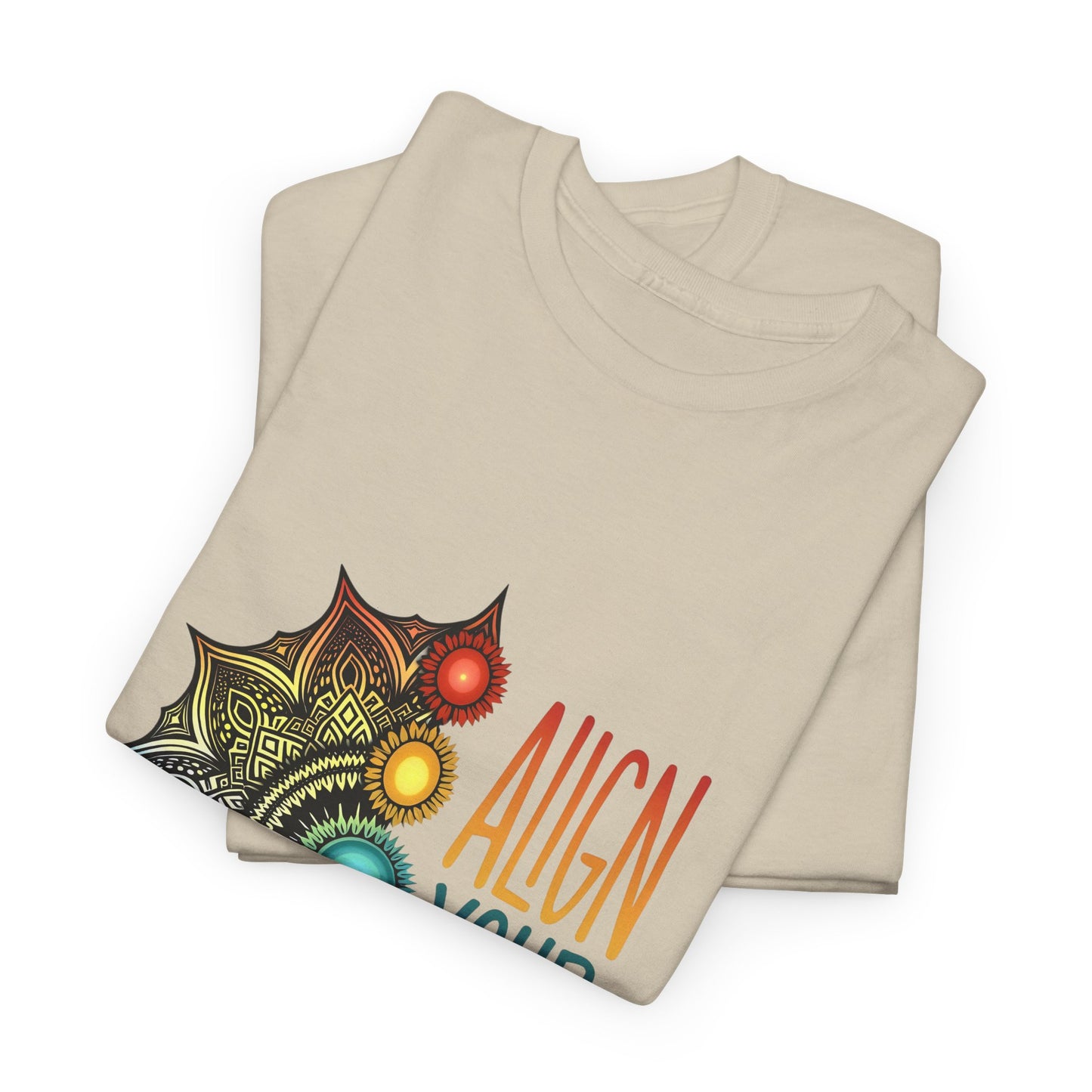 Align Your Energy Unisex Heavy Cotton Tee - Vibrant Spiritual Chakra Design