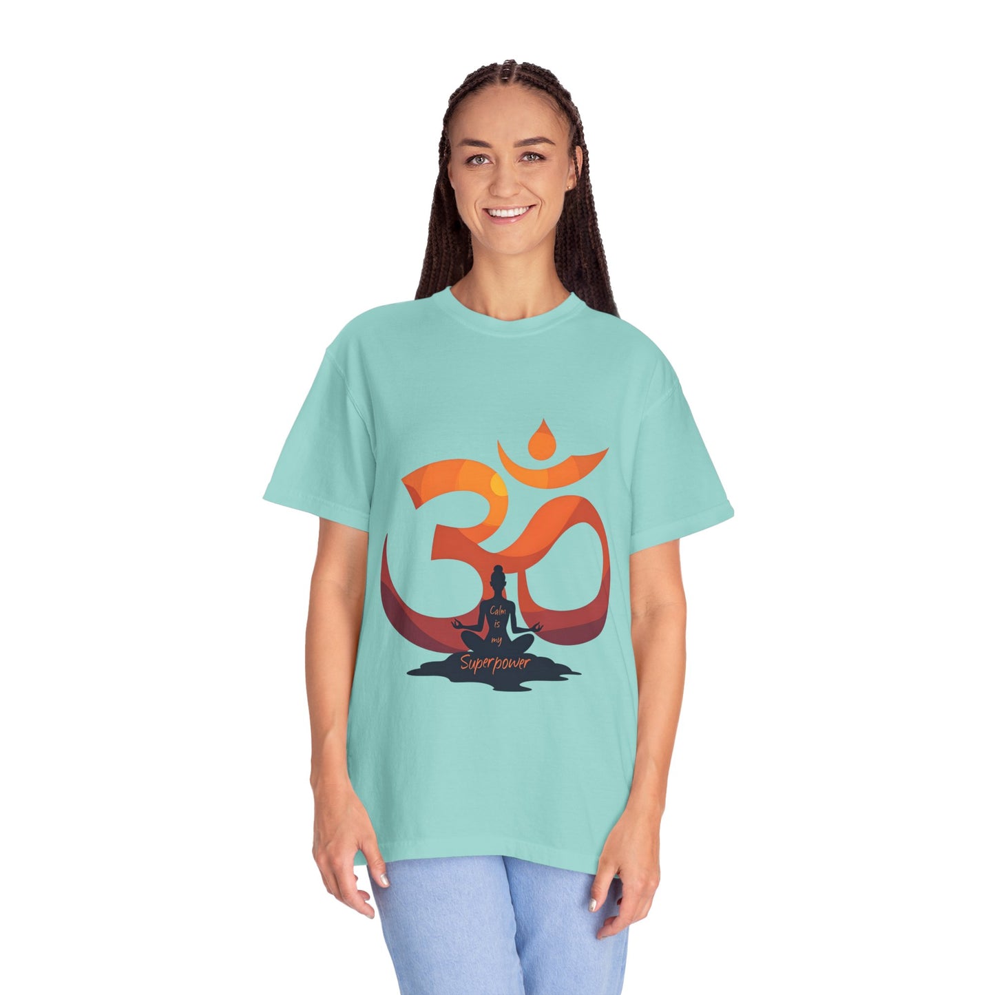 Om Symbol Unisex Garment-Dyed T-shirt, Yoga Shirt, Meditation Apparel, Spiritual Gift, Comfortable Casual Wear