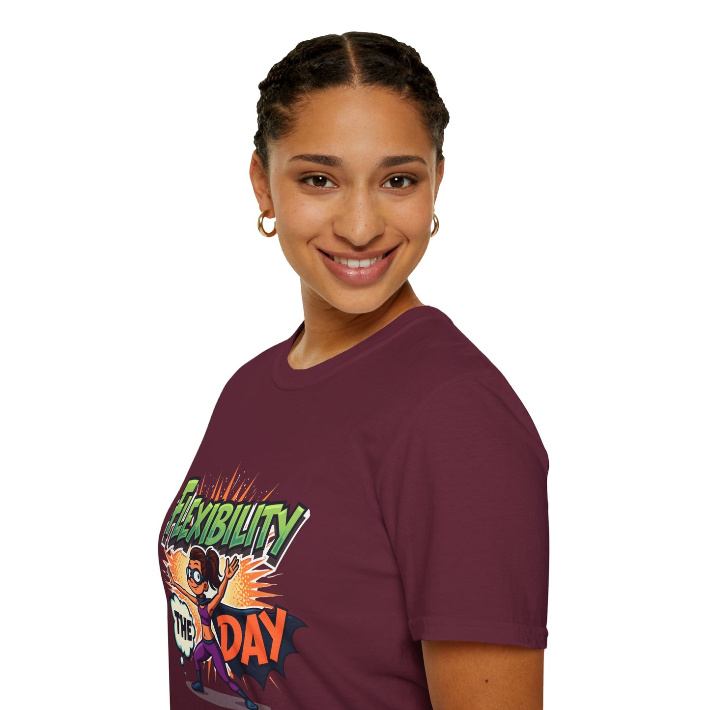 Flexibility Day Unisex T-Shirt, Fun Cartoon Tee, Gift for Fitness Enthusiasts, Motivational Wear, Casual Everyday Apparel