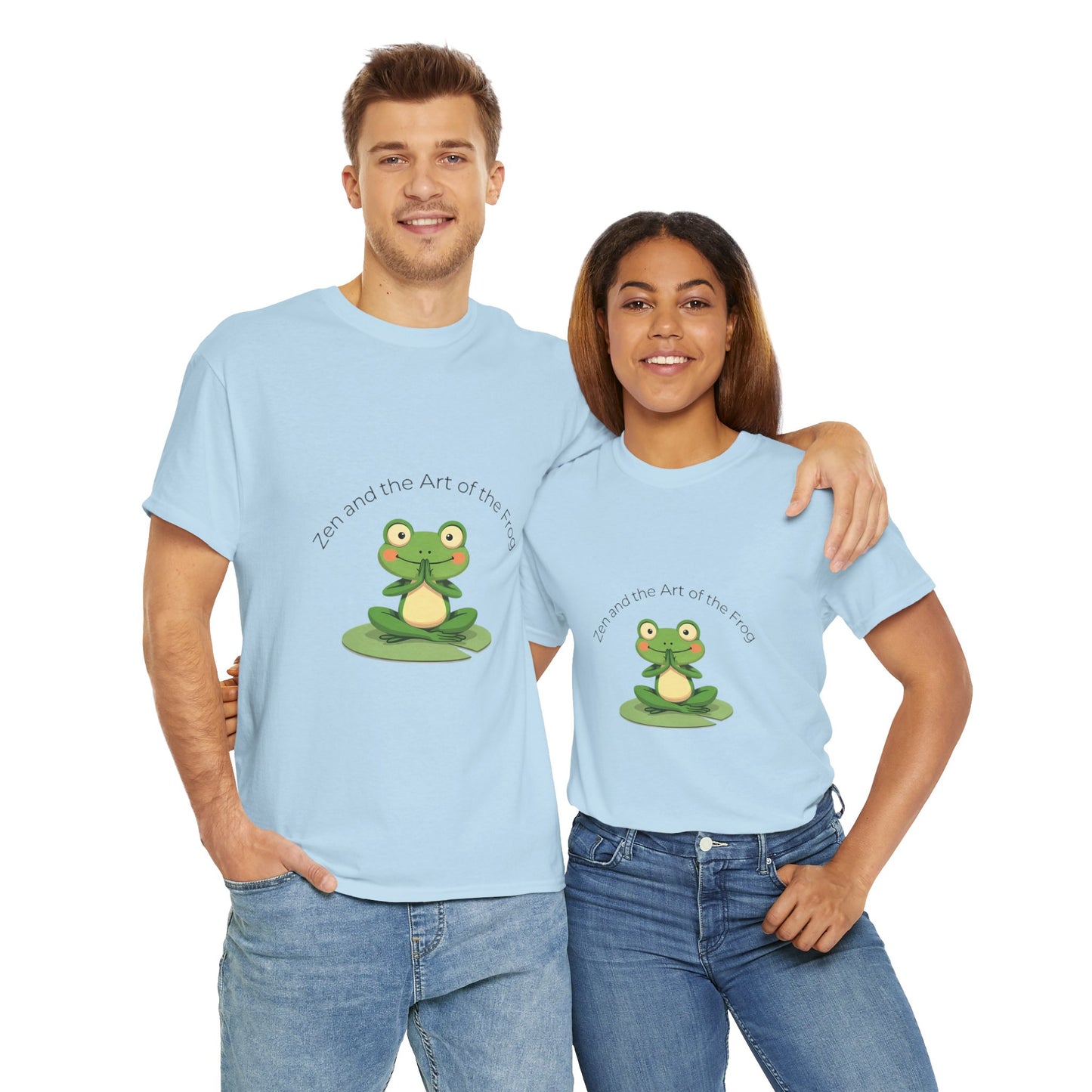 Zen Frog Unisex Heavy Cotton Tee - Relaxation & Positive Vibes
