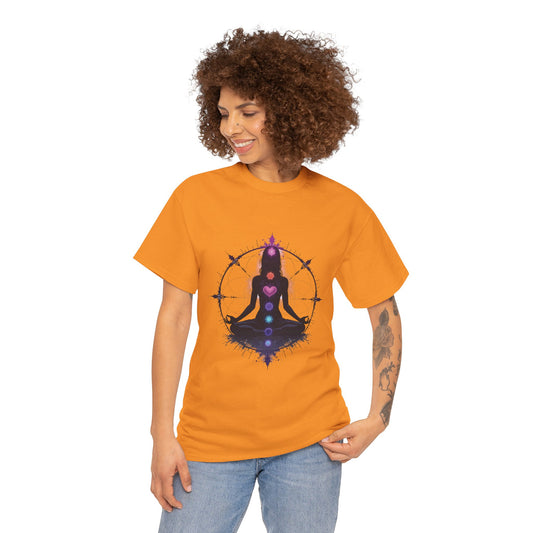Chakra Meditation Unisex Heavy Cotton Tee - Spiritual Yoga Shirt