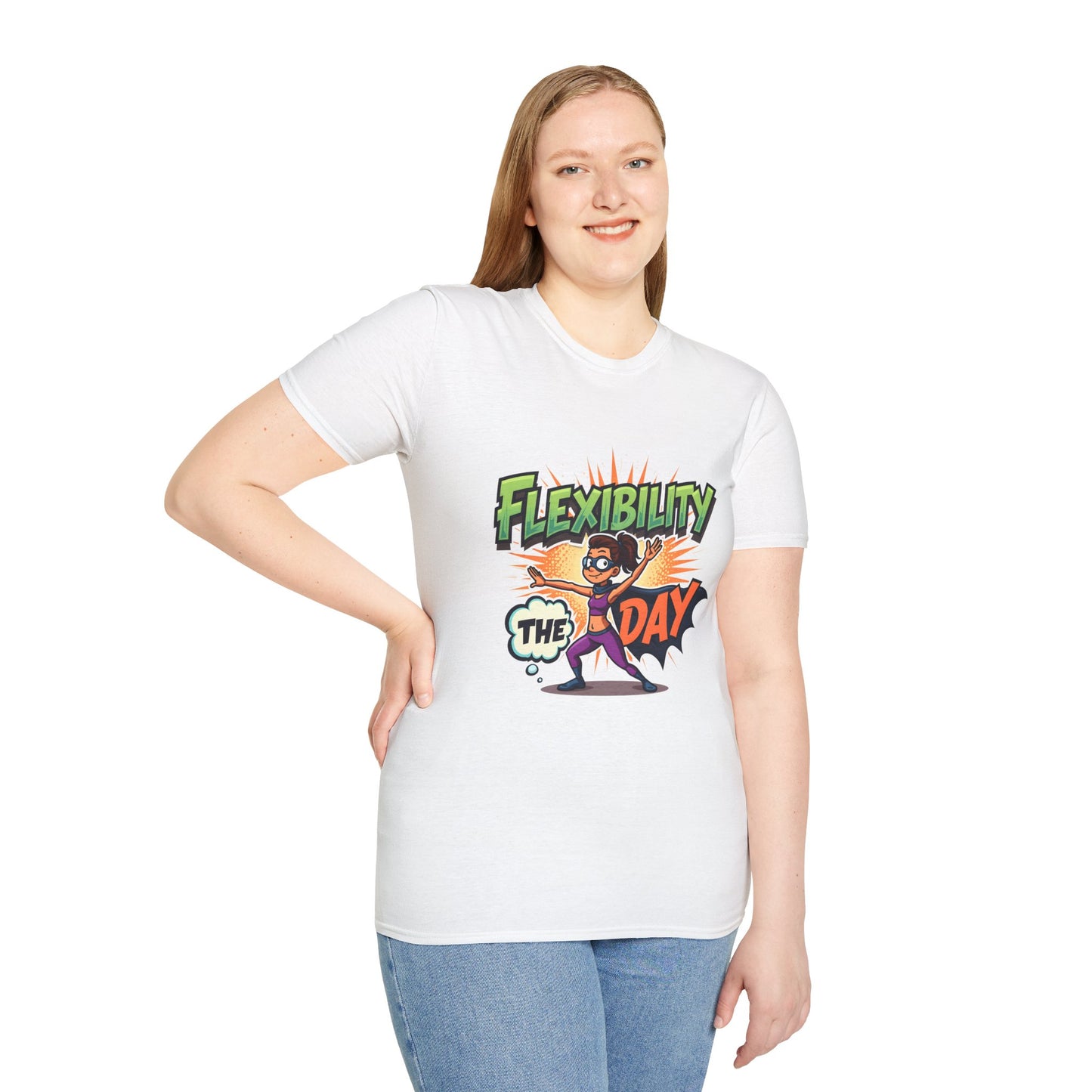 Flexibility Day Unisex T-Shirt, Fun Cartoon Tee, Gift for Fitness Enthusiasts, Motivational Wear, Casual Everyday Apparel