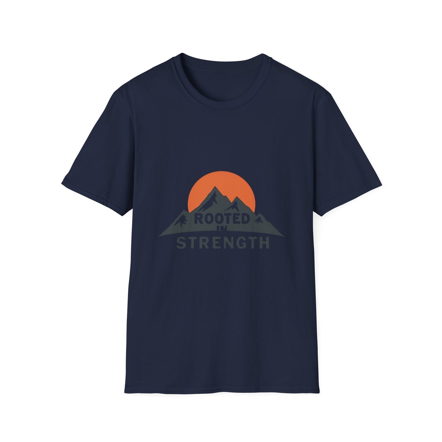 Mountain-Themed Unisex T-Shirt - Rooted in Strength, Inspirational Tee, Outdoor Adventure Shirt, Gift for Nature Lovers, Casual Wear