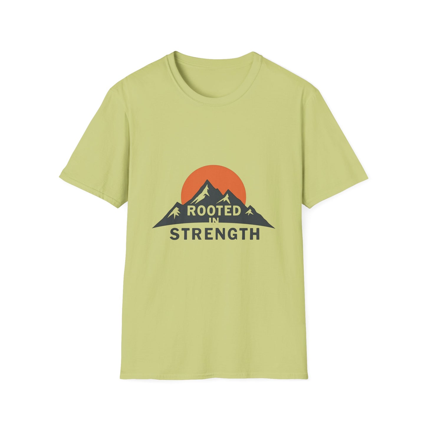 Mountain-Themed Unisex T-Shirt - Rooted in Strength, Inspirational Tee, Outdoor Adventure Shirt, Gift for Nature Lovers, Casual Wear