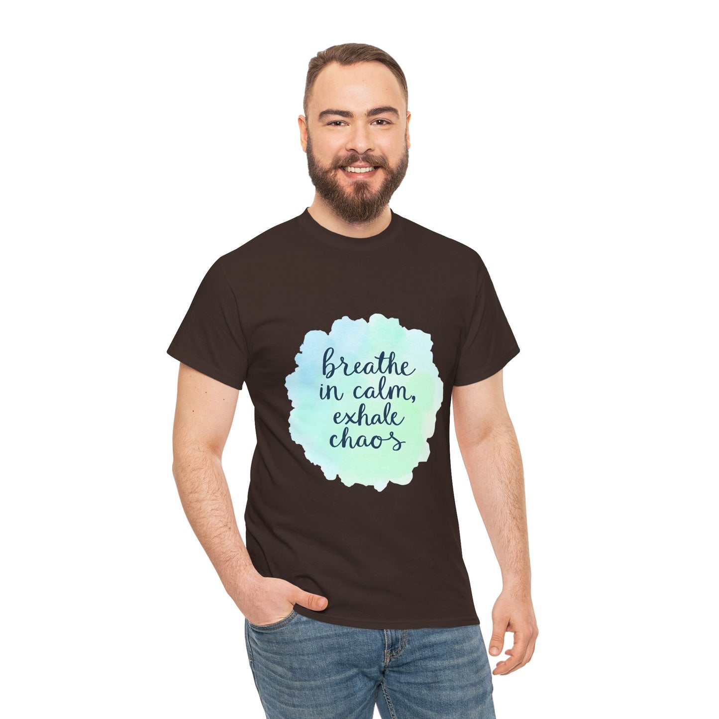 Breathe in Calm Unisex Heavy Cotton Tee, Relaxation Shirt, Stress Relief Wear, Mindfulness Gift, Everyday Comfort Tee