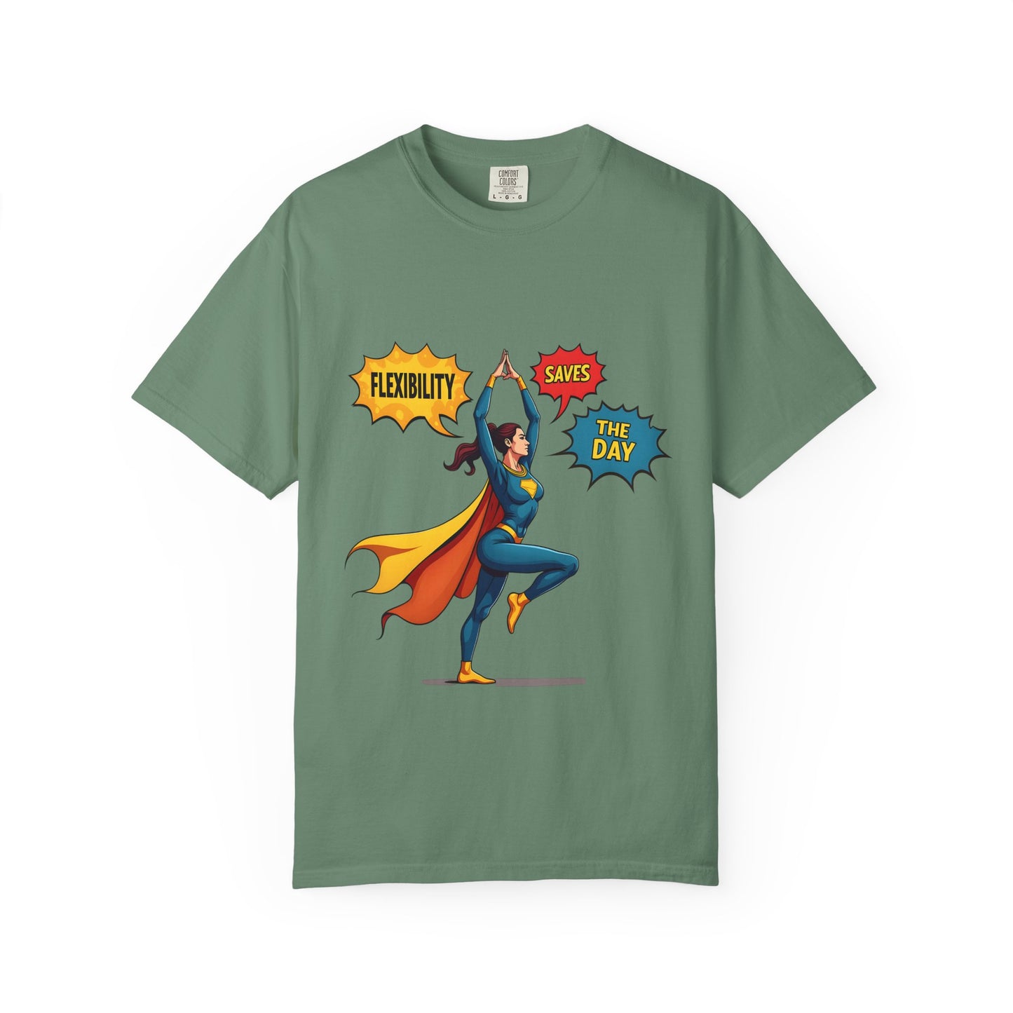 Flexibility Superhero T-Shirt | Unisex Garment-Dyed Tee for Fitness Lovers, Motivational Apparel, Gift for Athletes, Casual Wear, Gym Shirt