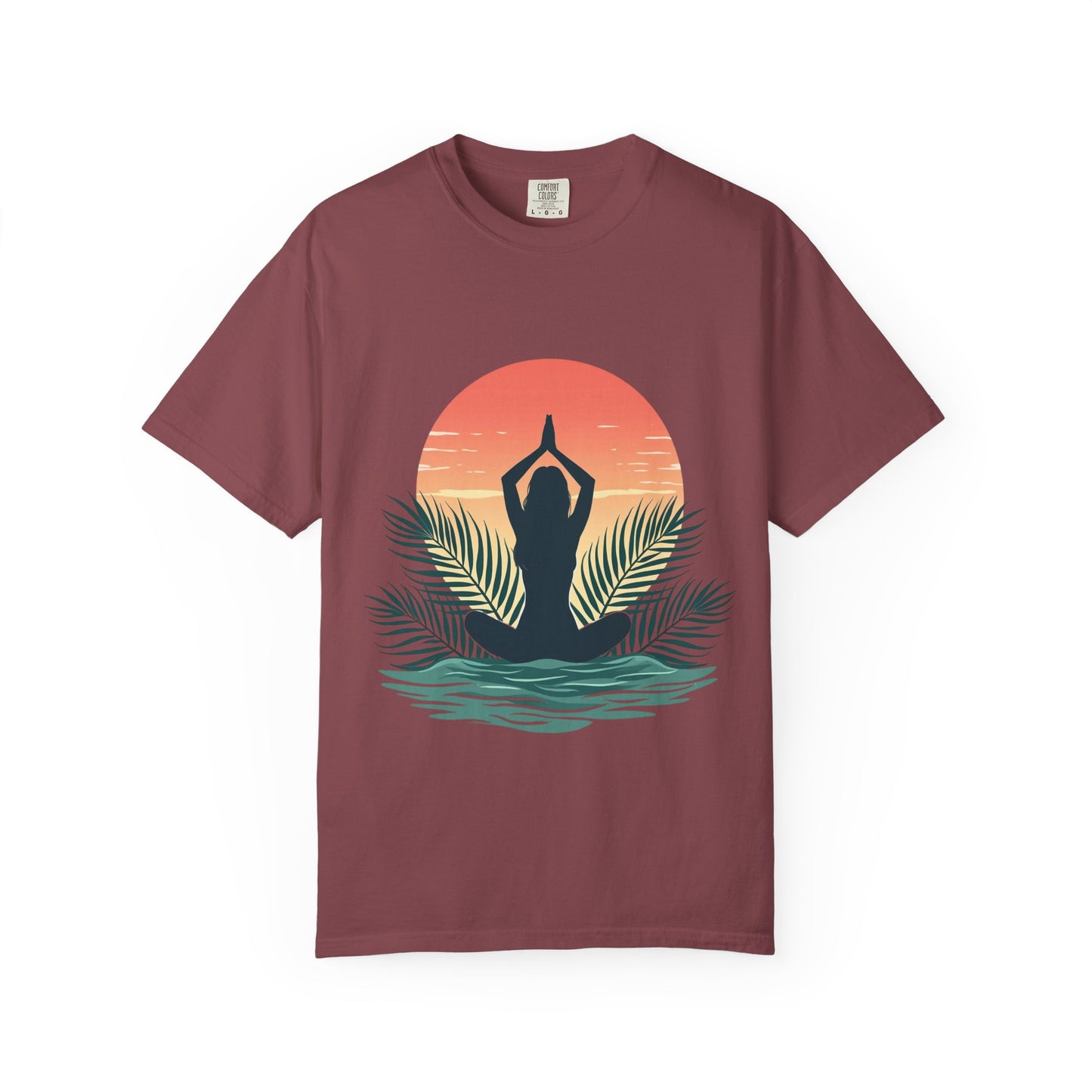 Sunset Yoga T-Shirt, Relaxed Fit Tee for Beach Lovers, Gift for Yoga Enthusiasts, Summer Apparel, Eco-Friendly Fashion