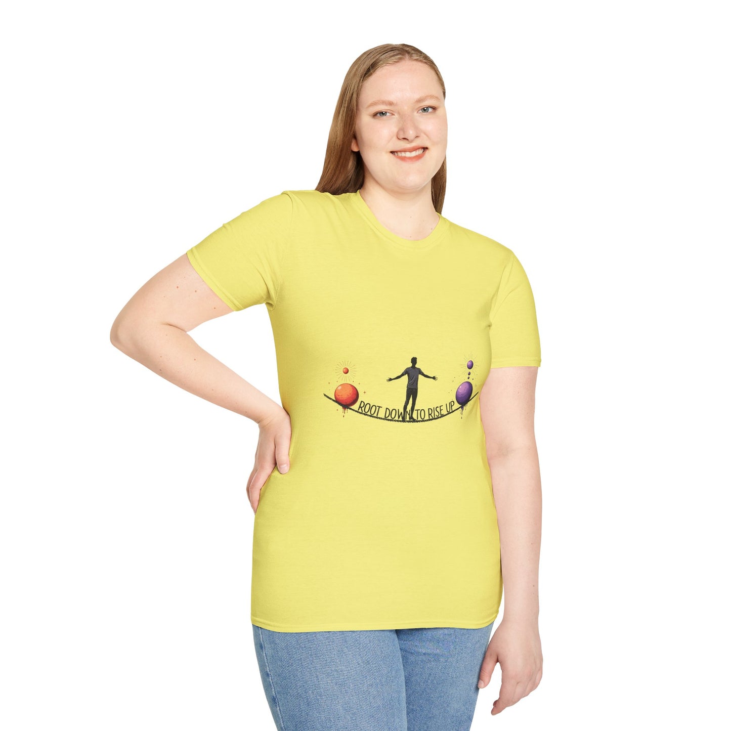 Balance Your Life Unisex Softstyle T-Shirt, Motivational Tee, Inspirational Shirt, Gift for Yoga Lovers, Mindfulness Apparel, Positive Vibes