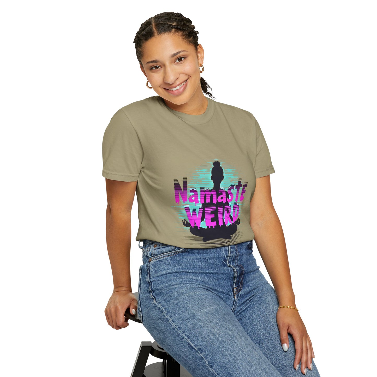 Namaste Weird T-Shirt - Unisex Garment-Dyed Tee for Yoga Lovers, Gift for Unique Friends, Mindfulness Apparel, Fun Meditation Shirt