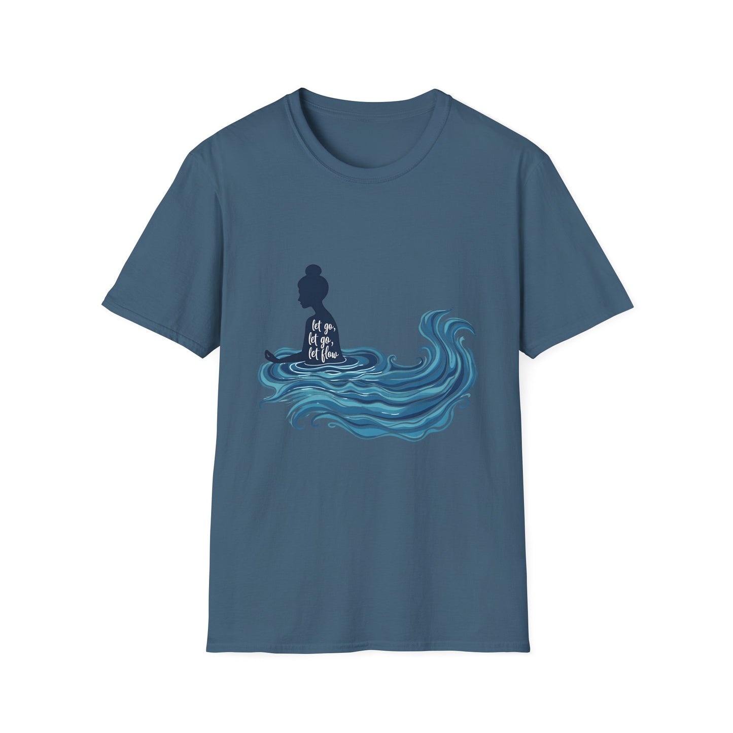 Buddha Wave Graphic T-Shirt | Unisex Softstyle Tee, Spiritual Gift, Meditation Shirt, Ocean Lover Apparel, Zen Clothing