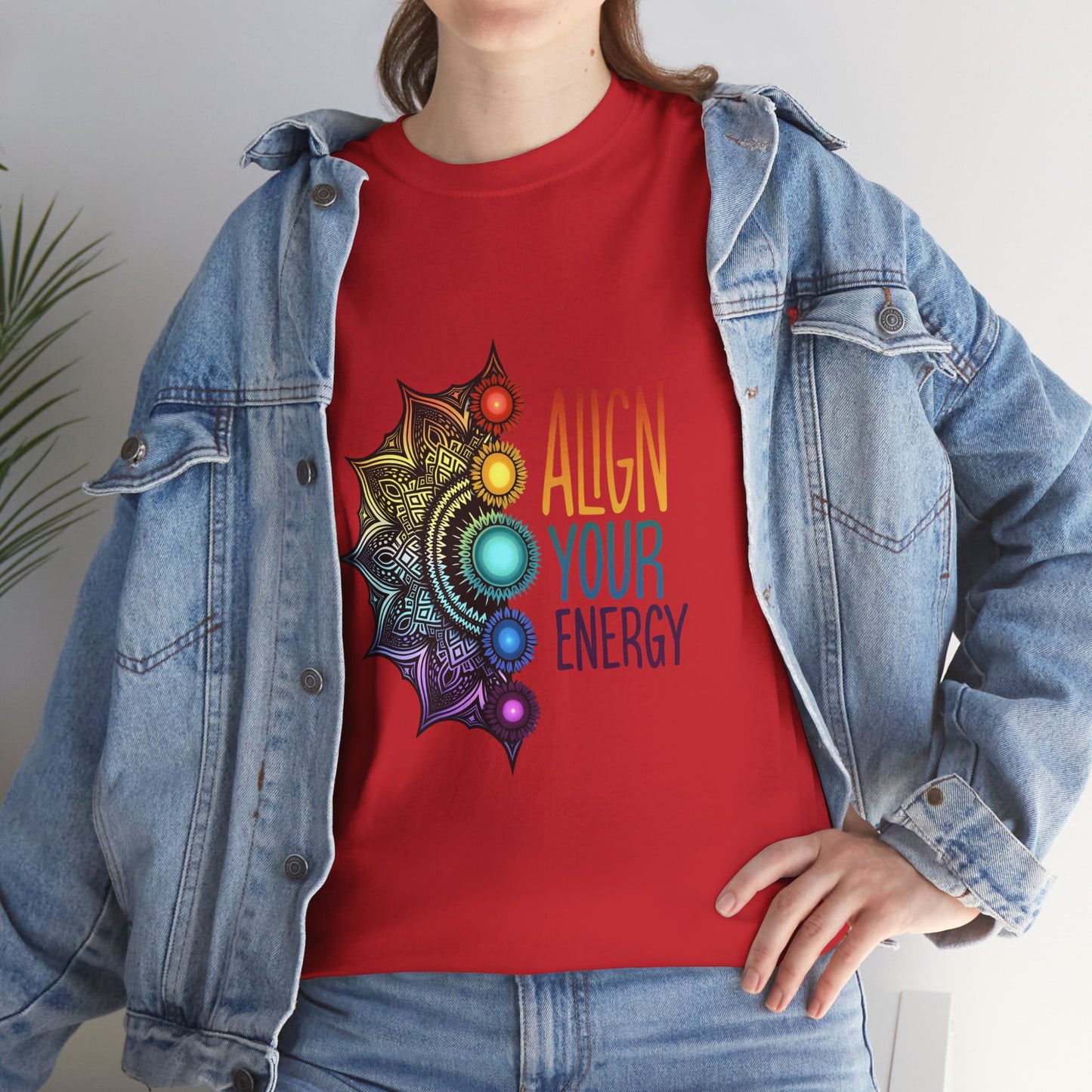 Align Your Energy Unisex Heavy Cotton Tee - Vibrant Spiritual Chakra Design