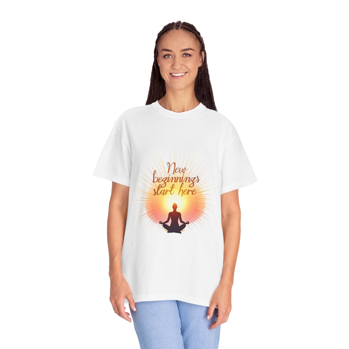 New Beginnings Unisex T-Shirt, Inspirational Tee, Motivation Shirt, Mindfulness Apparel, Gift for Yoga Lovers, Self-Care Clothing