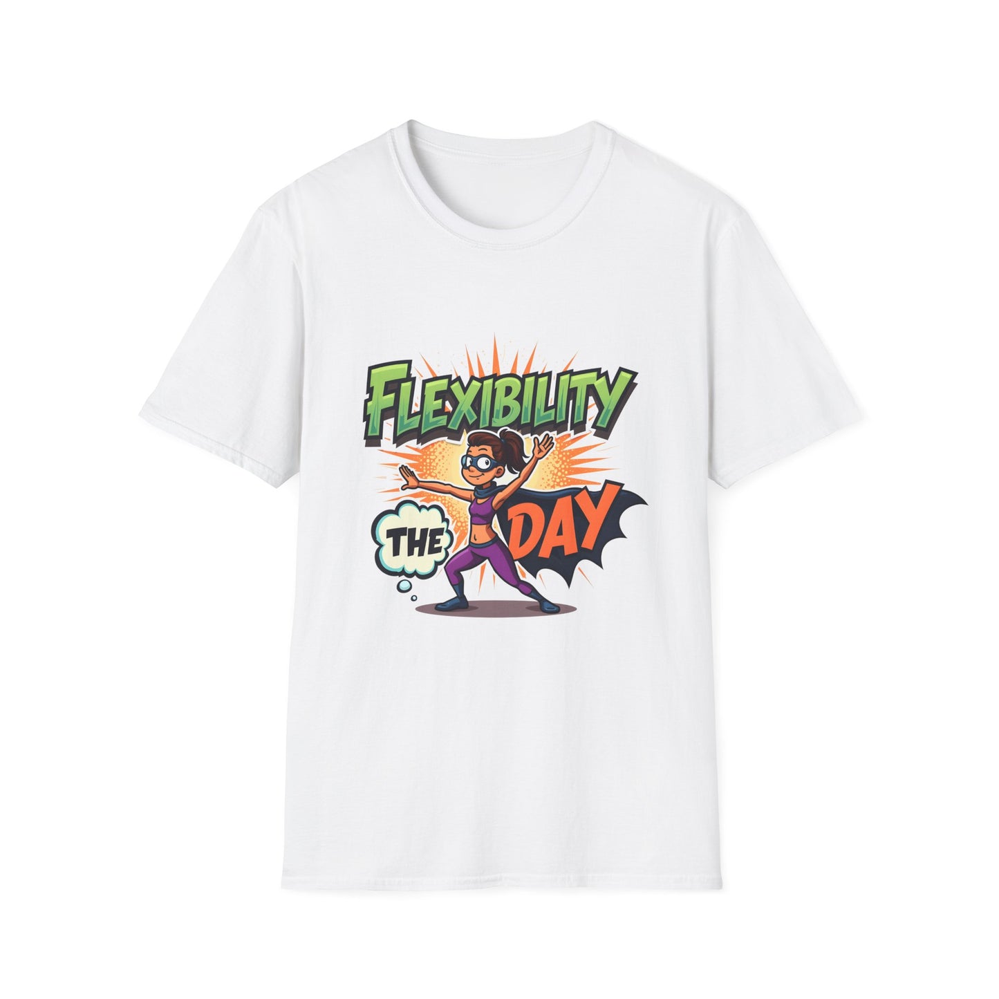 Flexibility Day Unisex T-Shirt, Fun Cartoon Tee, Gift for Fitness Enthusiasts, Motivational Wear, Casual Everyday Apparel