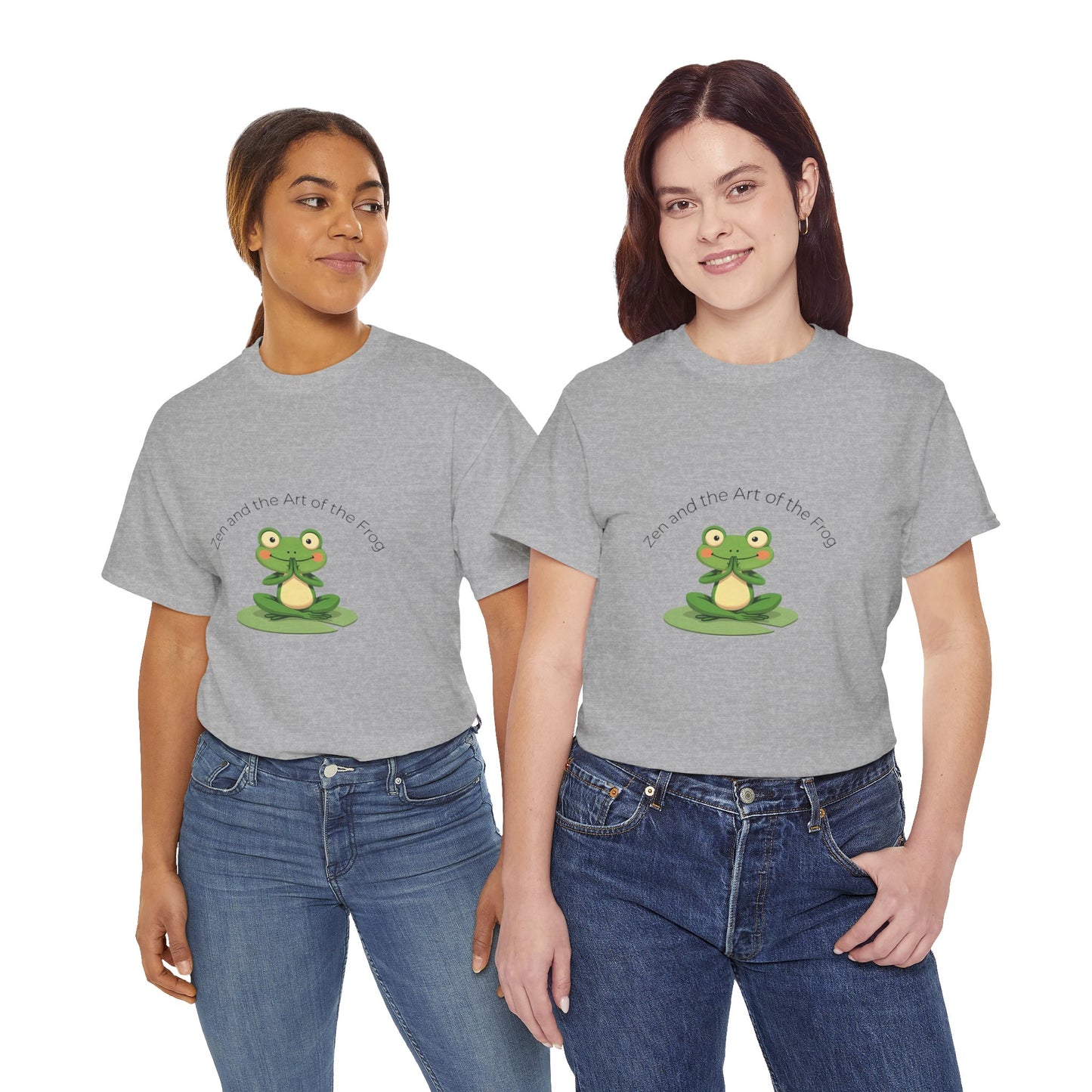 Zen Frog Unisex Heavy Cotton Tee - Relaxation & Positive Vibes