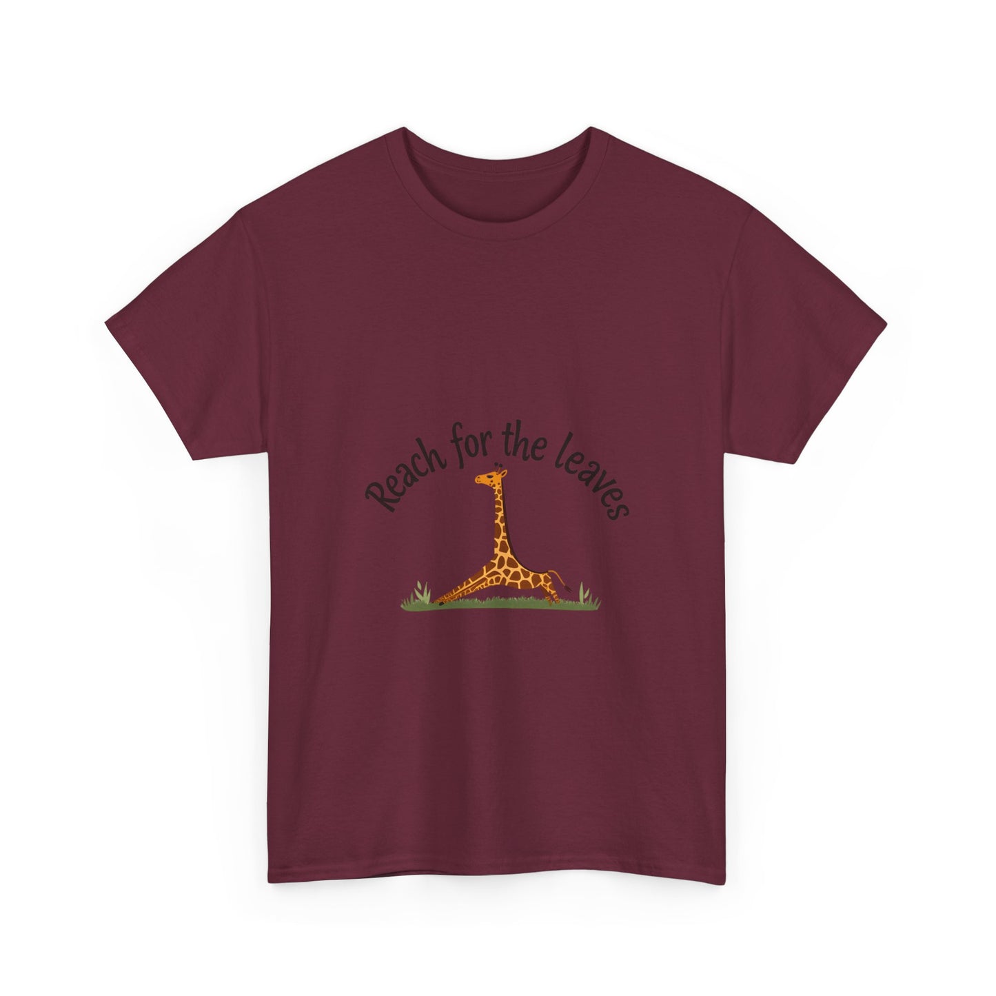 Adorable Giraffe Graphics Tee - Reach for the Leaves, Gift for Animal Lovers, Eco-Friendly Fashion, Kids & Adults, Casual Wear