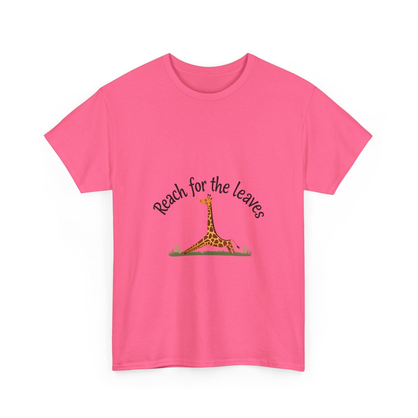 Adorable Giraffe Graphics Tee - Reach for the Leaves, Gift for Animal Lovers, Eco-Friendly Fashion, Kids & Adults, Casual Wear