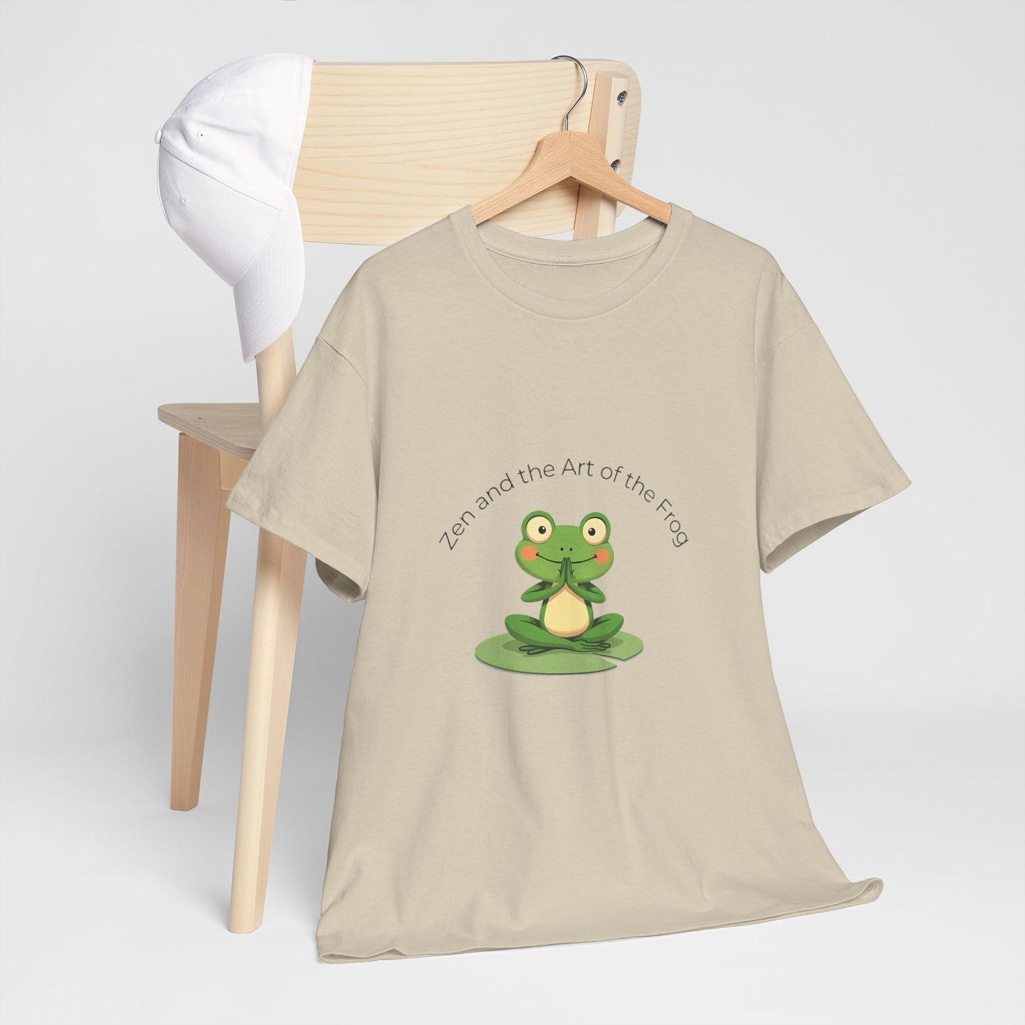 Zen Frog Unisex Heavy Cotton Tee - Relaxation & Positive Vibes
