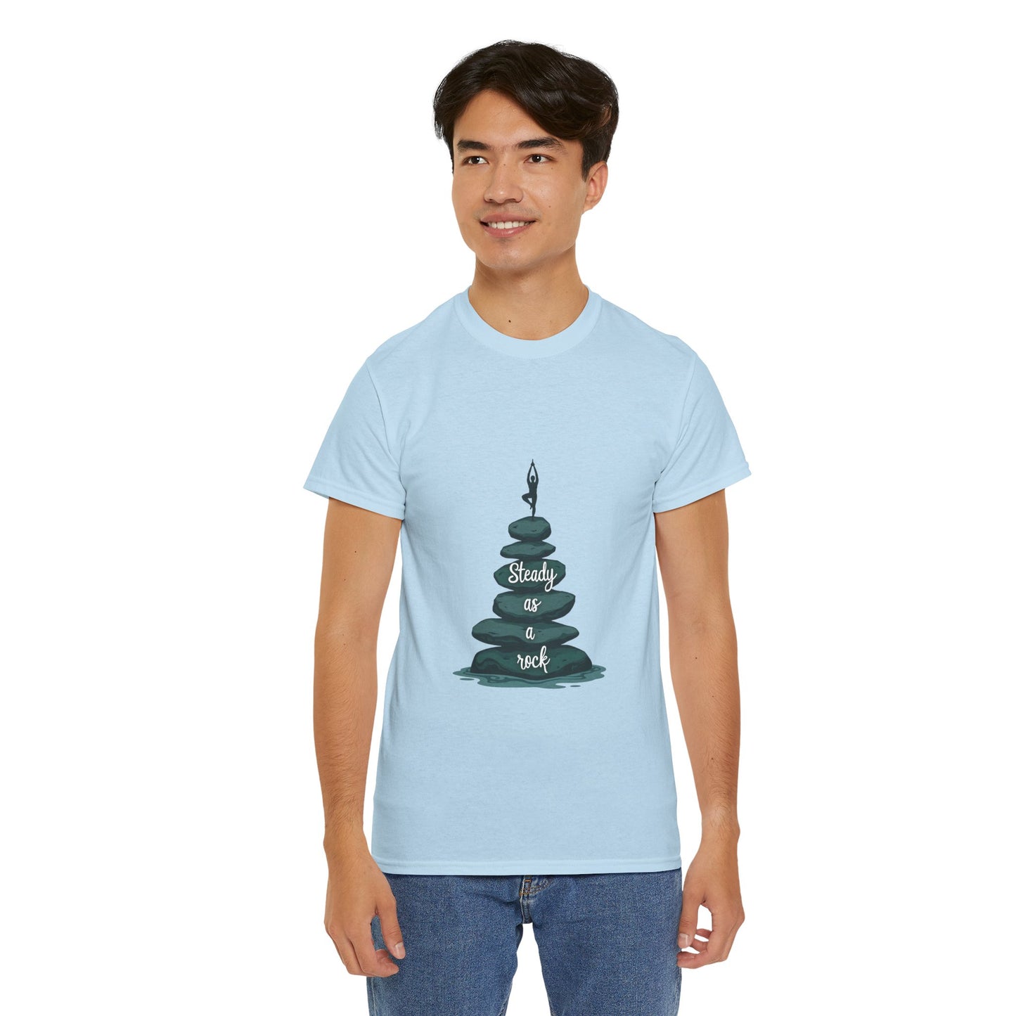 Zen Inspired Unisex Tee | Steady as a Rock Shirt, Gift for Nature Lovers, Mindfulness Apparel, Casual Wear, Relaxation T-Shirt