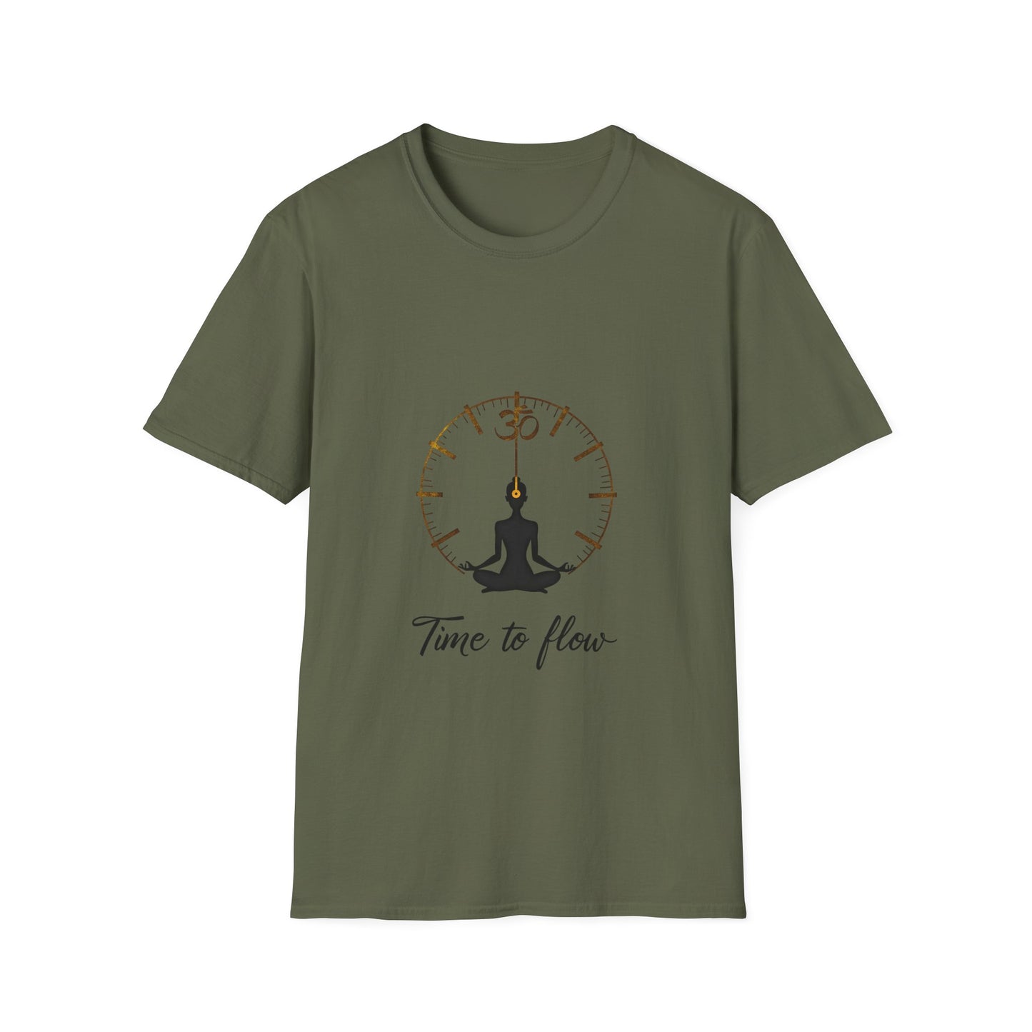 Meditation Graphic Tee - 'Time to Flow' Relaxed Unisex Shirt, Mindfulness Gift, Yoga Apparel, Spiritual Wear, Gift for Him/Her