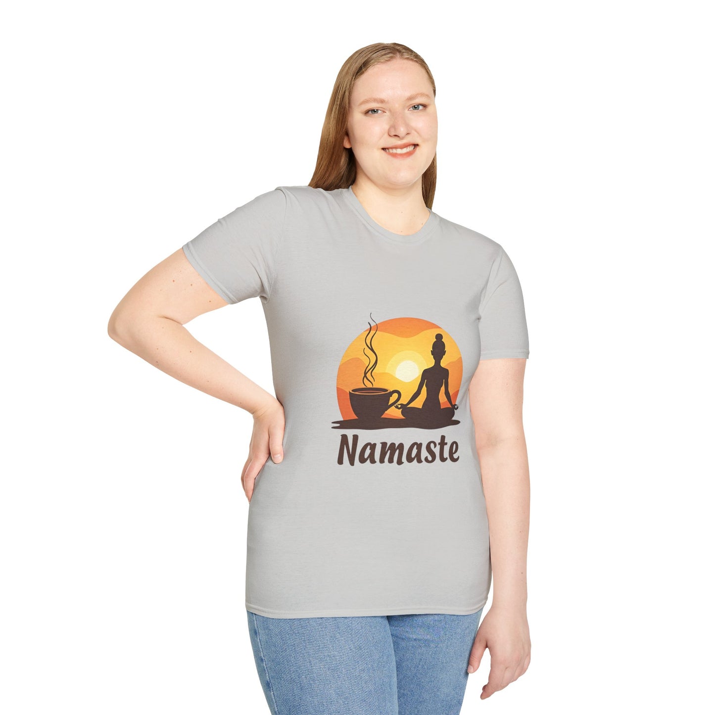 Namaste Sunset Unisex Softstyle T-Shirt - Yoga & Mindfulness Inspiration