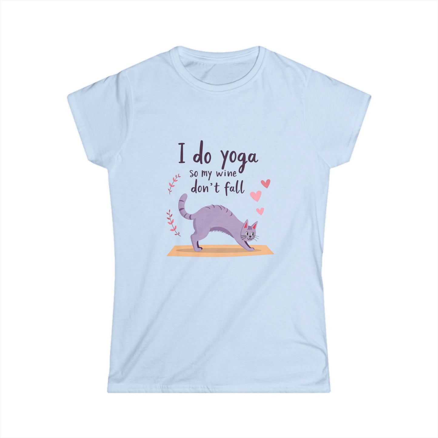 Cat Yoga Women's Softstyle Tee - Perfect Gift for Cat Lovers and Yogis