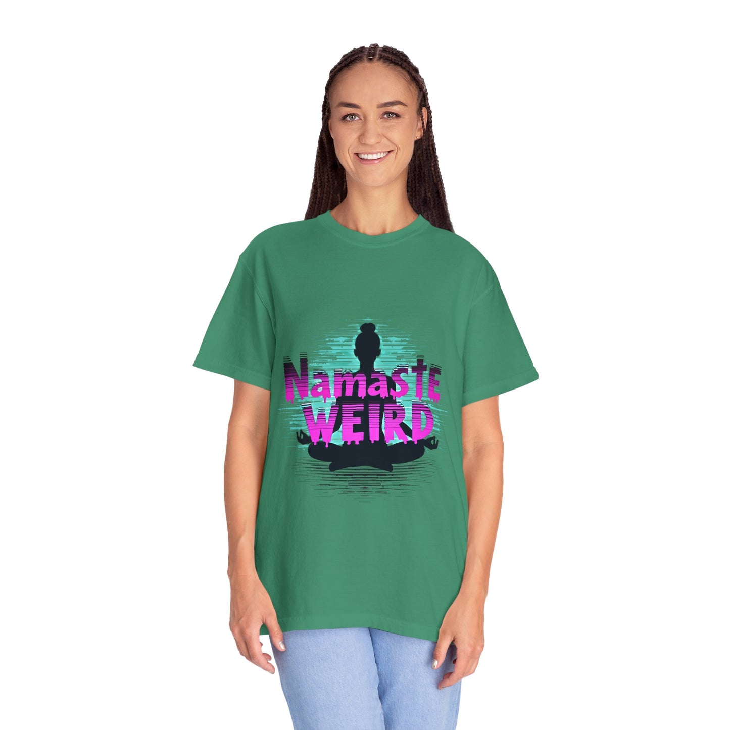 Namaste Weird T-Shirt - Unisex Garment-Dyed Tee for Yoga Lovers, Gift for Unique Friends, Mindfulness Apparel, Fun Meditation Shirt