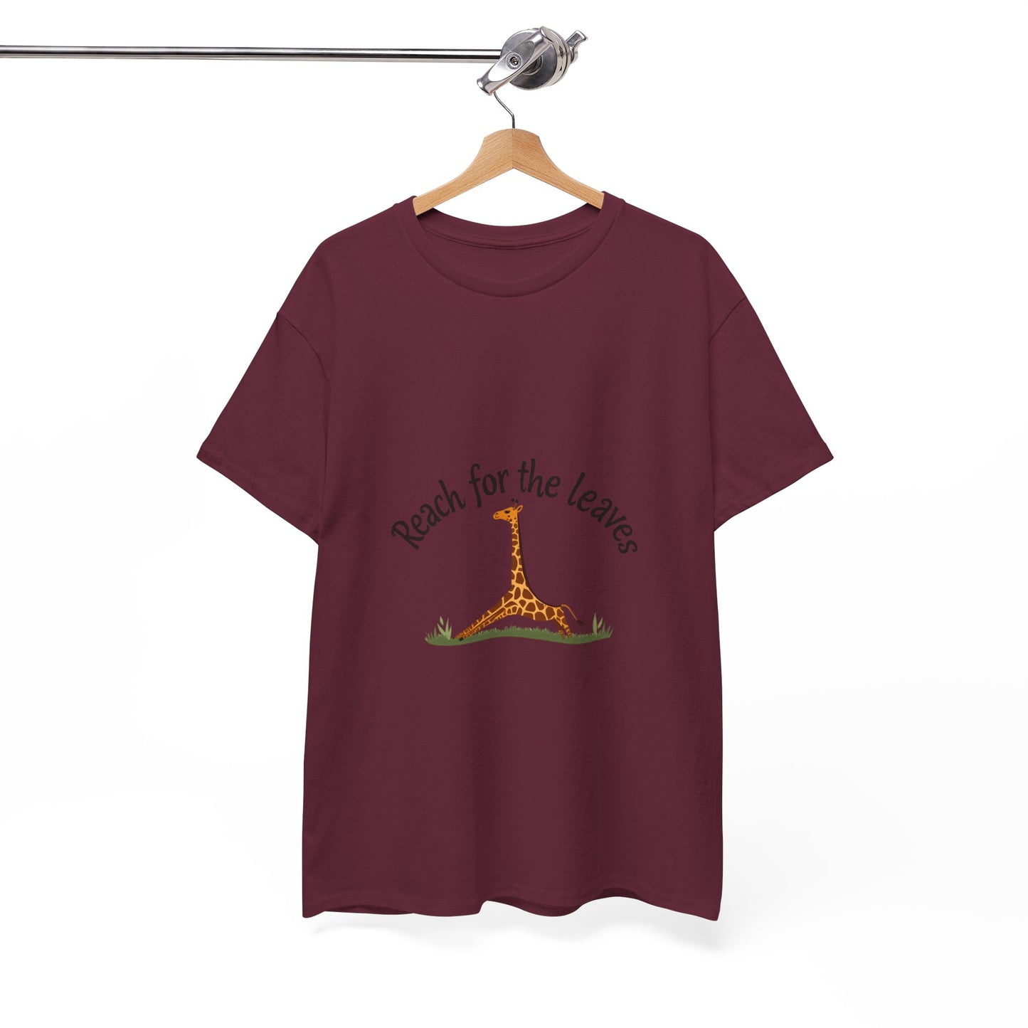 Adorable Giraffe Graphics Tee - Reach for the Leaves, Gift for Animal Lovers, Eco-Friendly Fashion, Kids & Adults, Casual Wear