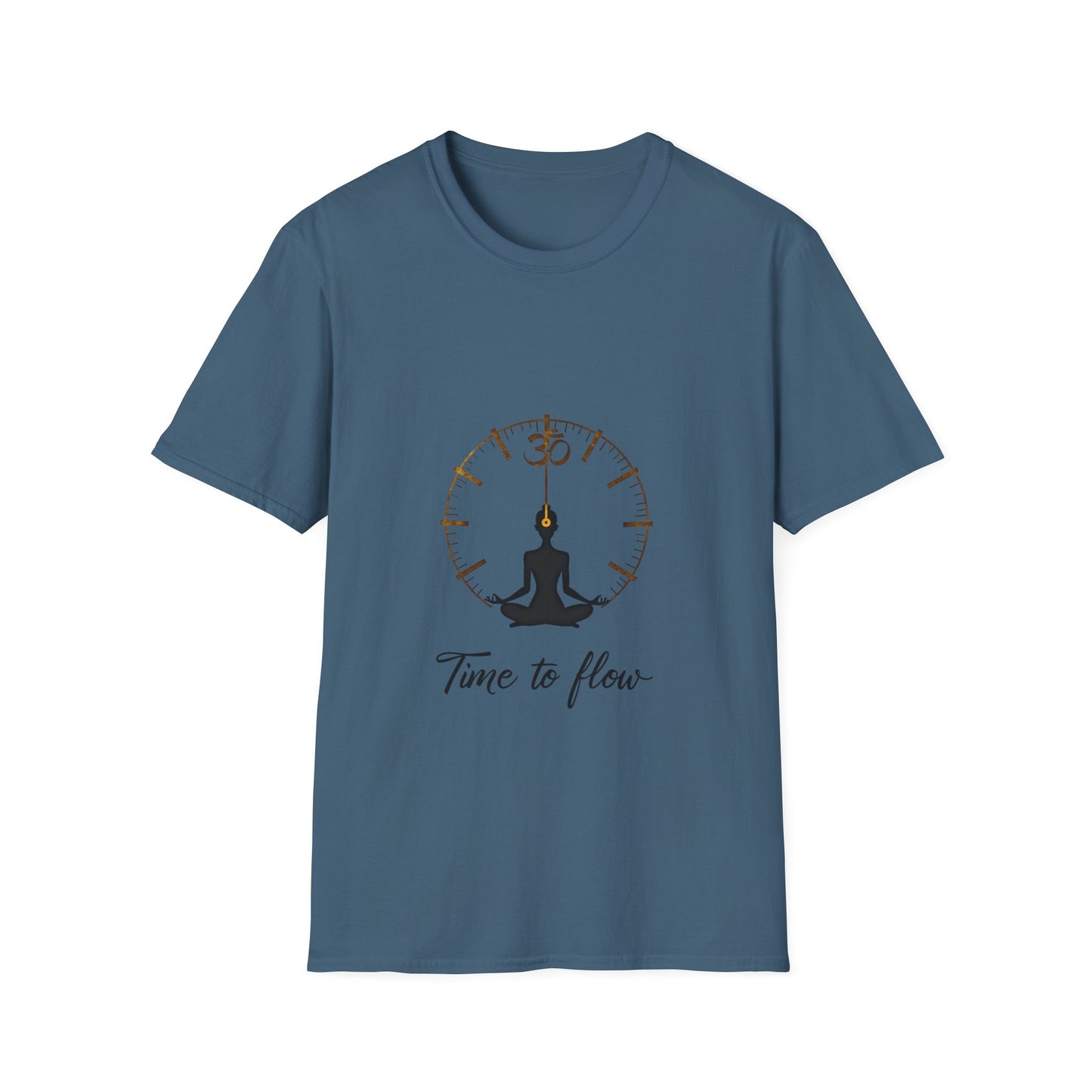 Meditation Graphic Tee - 'Time to Flow' Relaxed Unisex Shirt, Mindfulness Gift, Yoga Apparel, Spiritual Wear, Gift for Him/Her