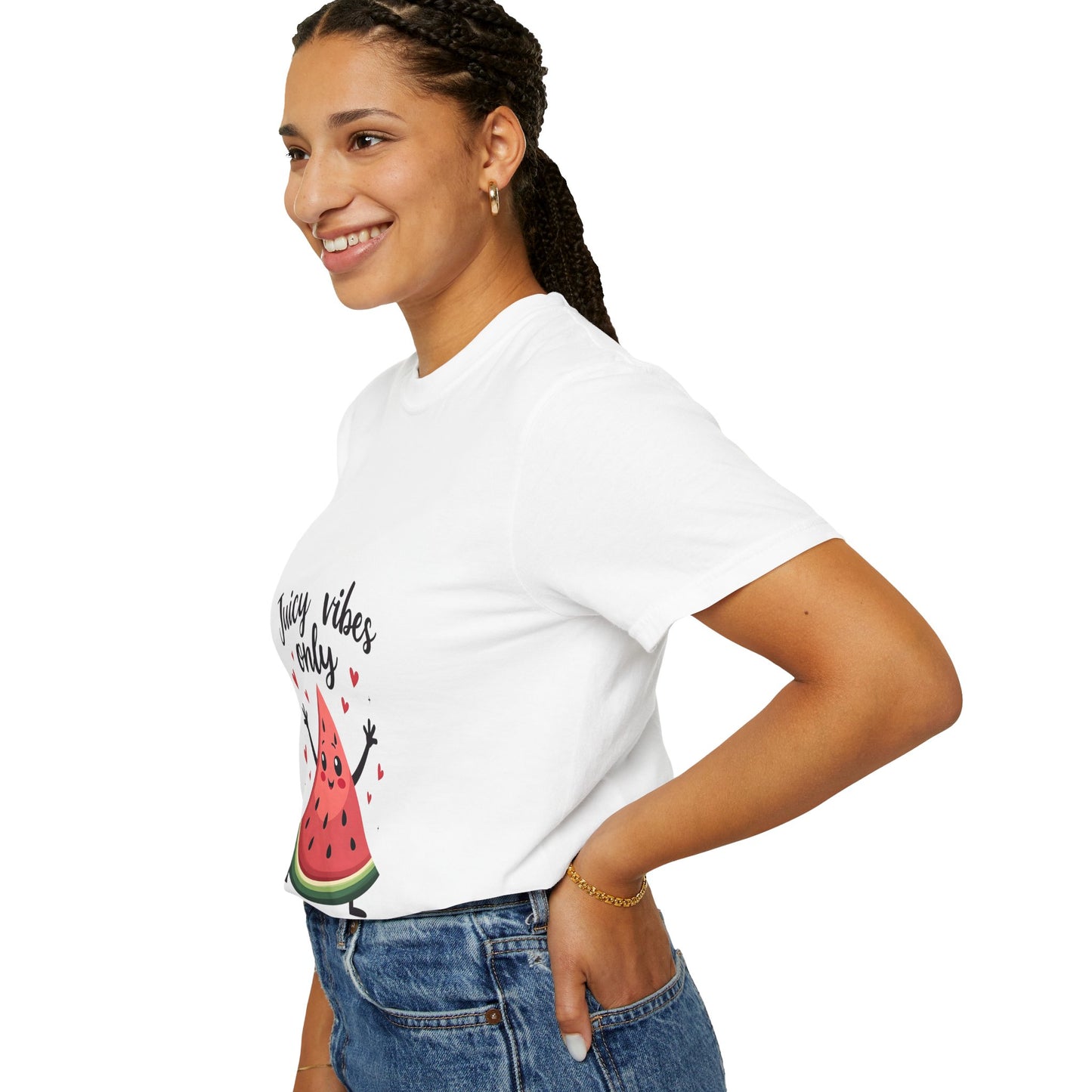 Juicy Vibes Only T-Shirt, Fun Summer Tee, Cute Gift for Friends, Watermelon Design, Casual Everyday Wear, Beach Day Apparel