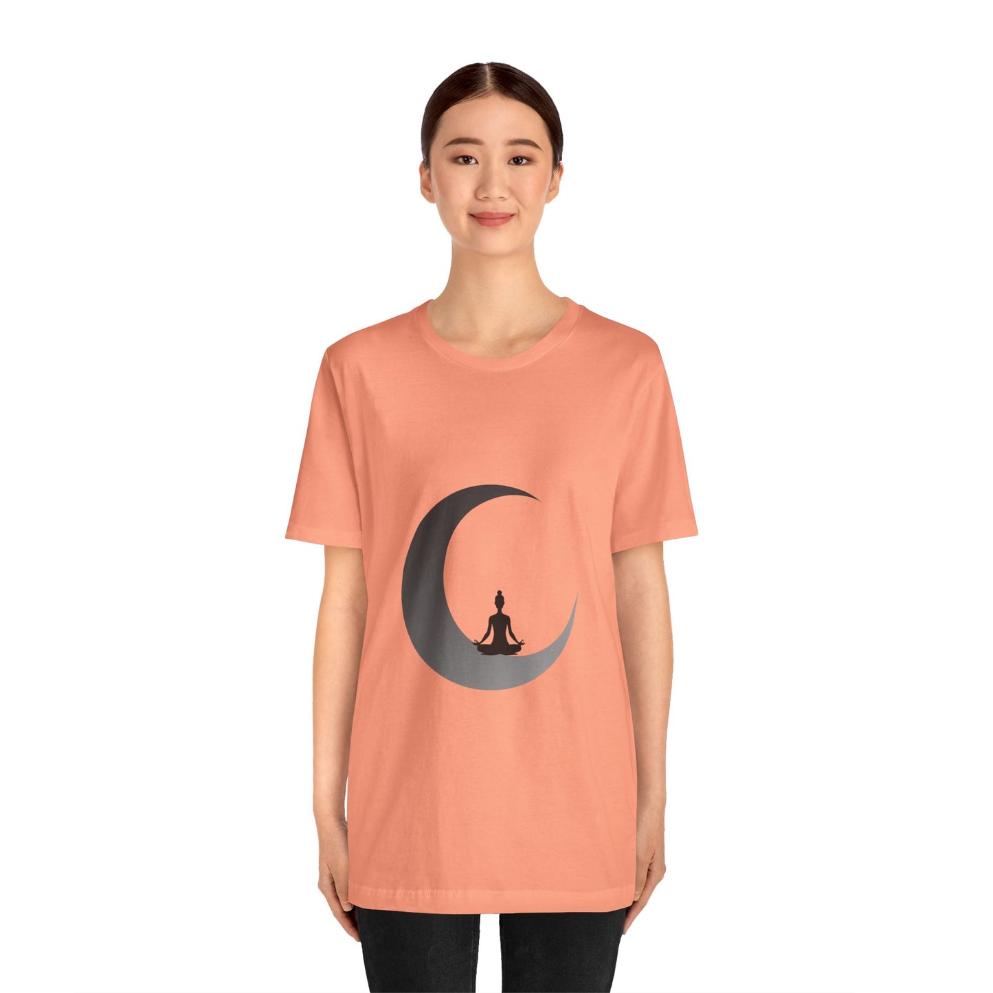 Meditation Moon Unisex Tee, Relaxation Shirt, Yoga Top, Mindfulness Wear, Spiritual Apparel, Gift for Meditation Lovers