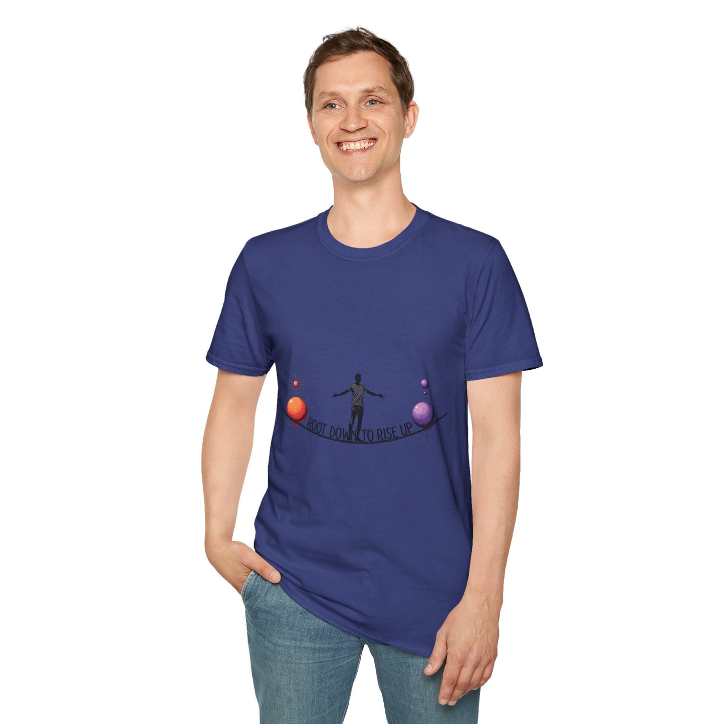Balance Your Life Unisex Softstyle T-Shirt, Motivational Tee, Inspirational Shirt, Gift for Yoga Lovers, Mindfulness Apparel, Positive Vibes